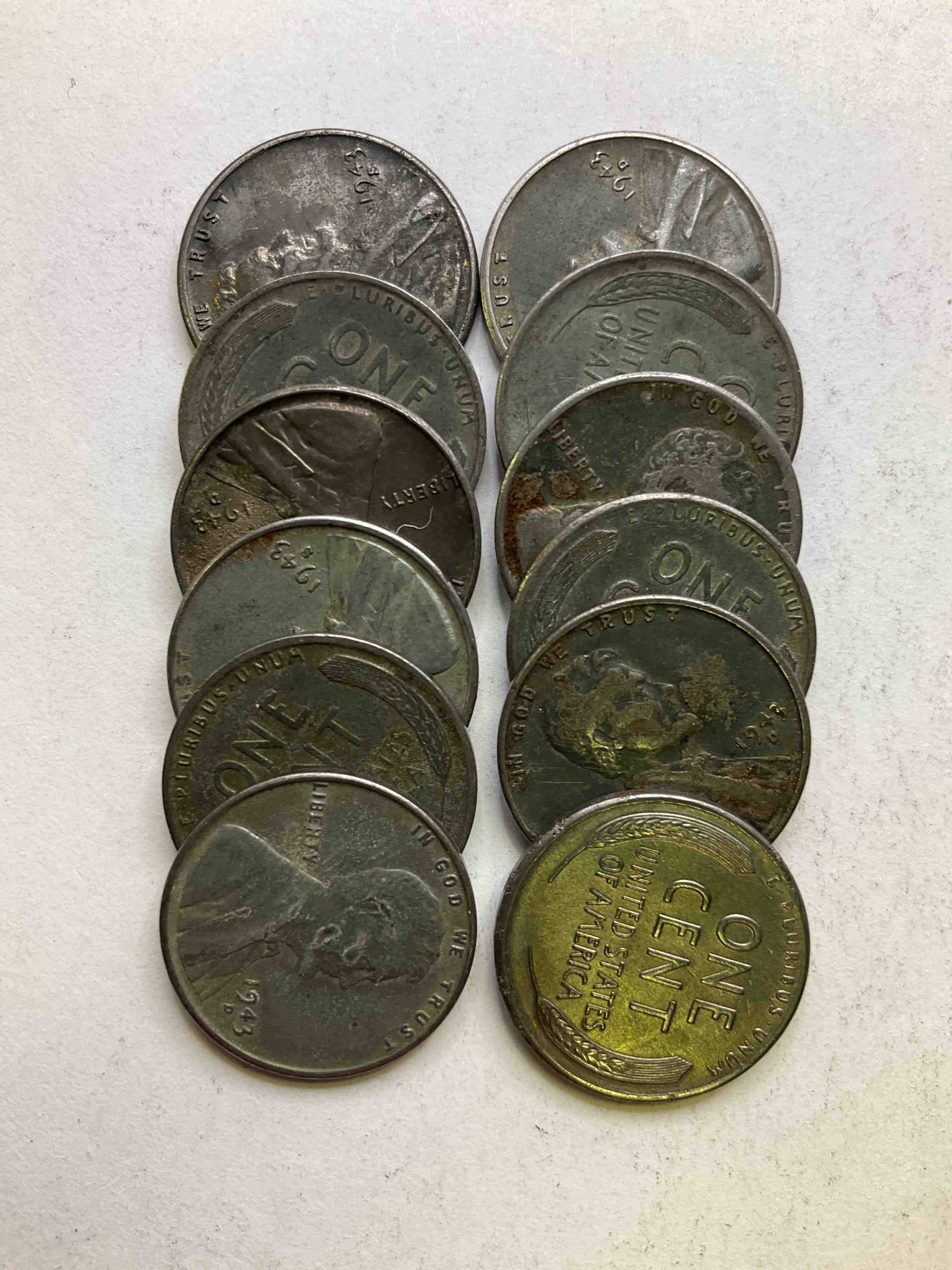 1943 World War II History! Did You Know That In 1943 Copper Was So Valuable For Making Ammunition That The U.S. Treasury Made Pennies Out Of Steel?! 1943 STEEL Pennies Have Become Valuable, Rare Collector Items! Up For Auction Are Rare WWII Steel Pennies Appearing Circulated, Includes The Much Rarer San Francisco & Philly Mint! Own Pieces Of World War II History That Are An Awesome Investment!