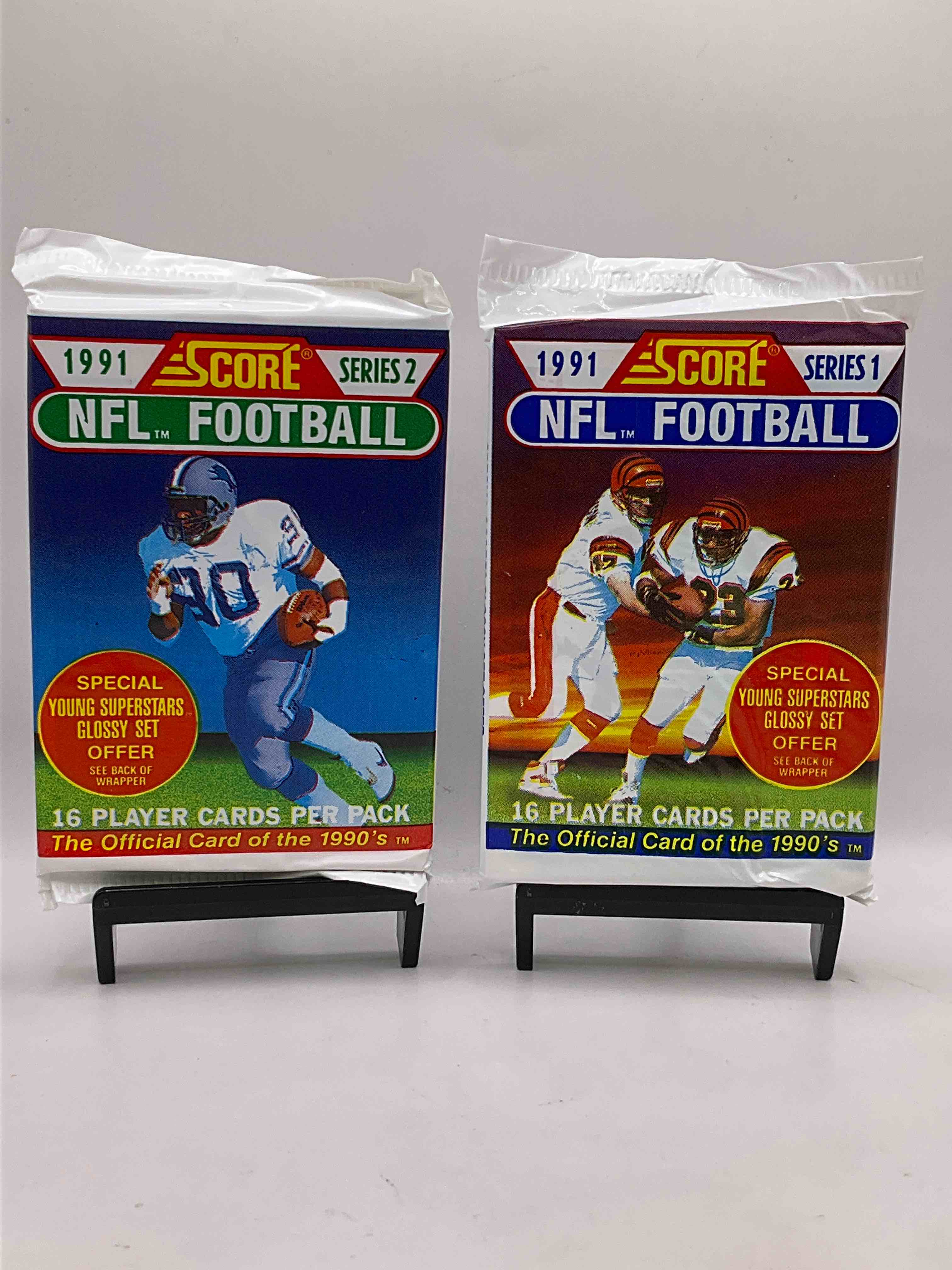 1991 NFL Score Football Sealed Card Pack, Direct From Original Retail Case! These Cards Are Sought After By Collectors For Their Awesome, Nostalgic Look. Search For Brett Favre Rookie, Early Jerry Rice, Early Emmit Smith, Joe Montana & So Much More!