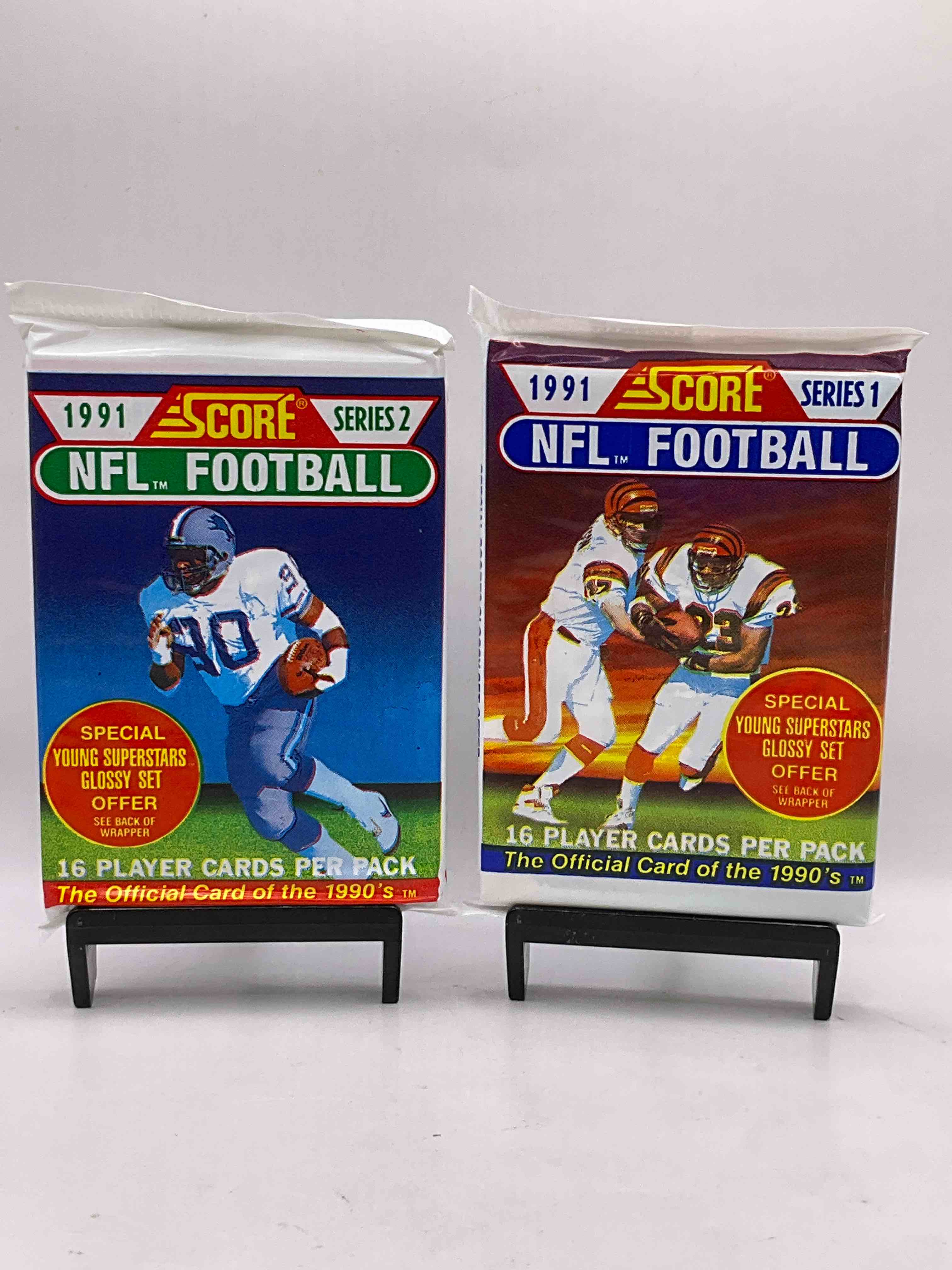 1991 NFL Score Football Sealed Card Pack, Direct From Original Retail Case! These Cards Are Sought After By Collectors For Their Awesome, Nostalgic Look. Search For Brett Favre Rookie, Early Jerry Rice, Early Emmit Smith, Joe Montana & So Much More!