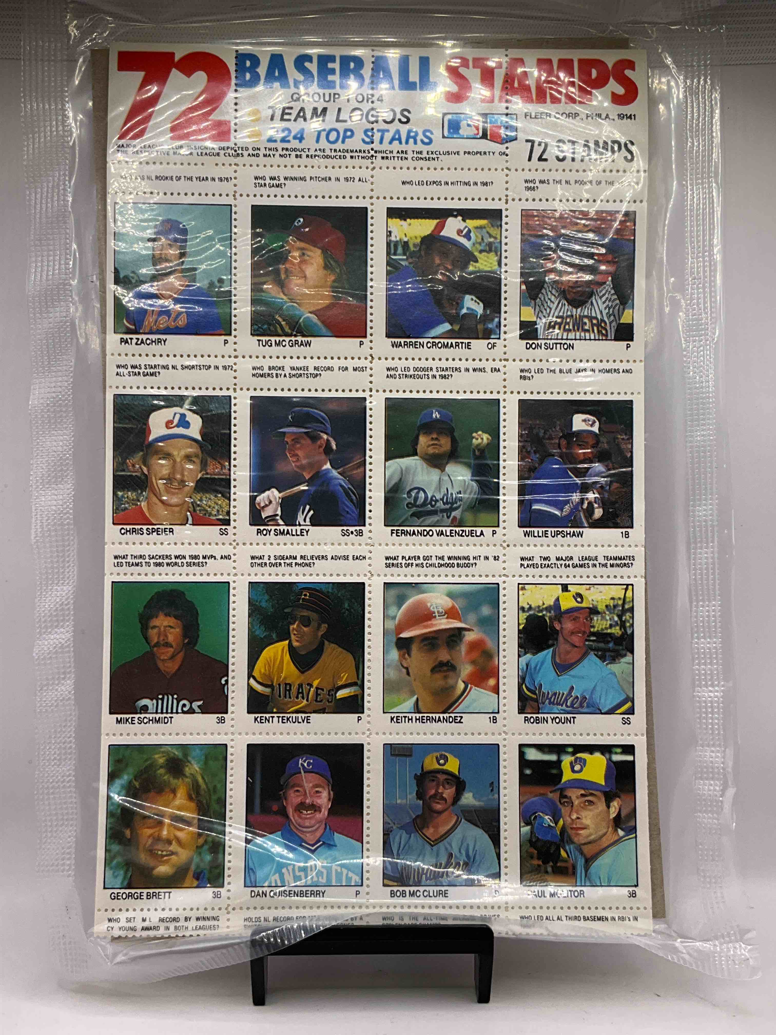 1983 Rarity! Fleer Baseball Stamps, Sealed & Directly From Sealed Retail Case! Each Package Contains 72 Baseball Stamps Of The Top MLB Players Of 1983! This Lot Is For Each Grouping From That Year (Group 1-4), So You Will Receive 288 Unique Stamps When Winning this Lot, Which Is Every Stamp From Fleer 1983! Very Cool Sports Card Memorabilia!