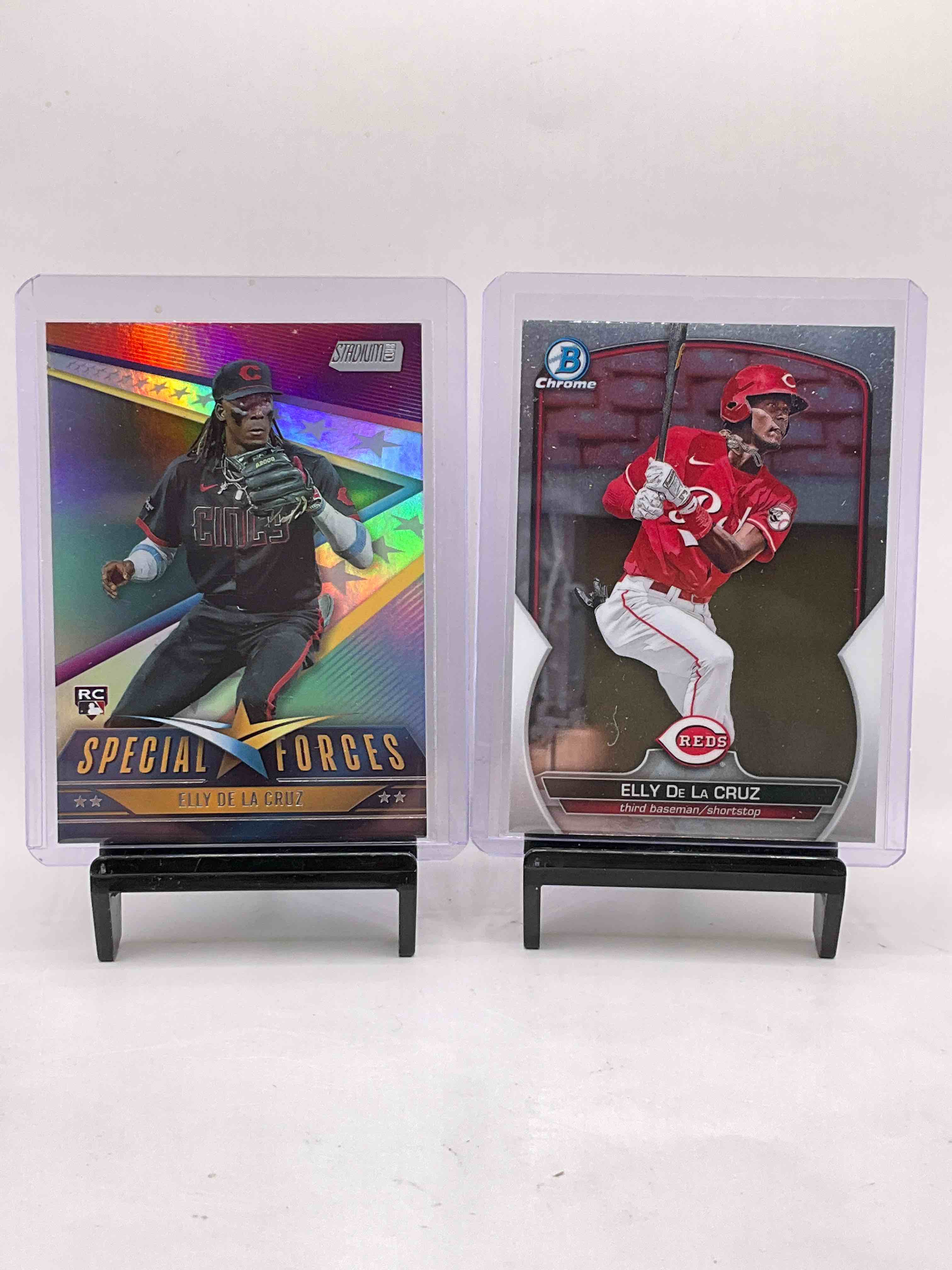 HUGE Reds 50 Card Lot! Elly De La Cruz Rare Special Forces & Bowman Chrome Rookies, Along With Vintage & New Reds Superstars! Matt McLain, Andrew Abbott, Rhett Lowder & So Many More! Get Your Hands On These At The Beginning Of Baseball Season!