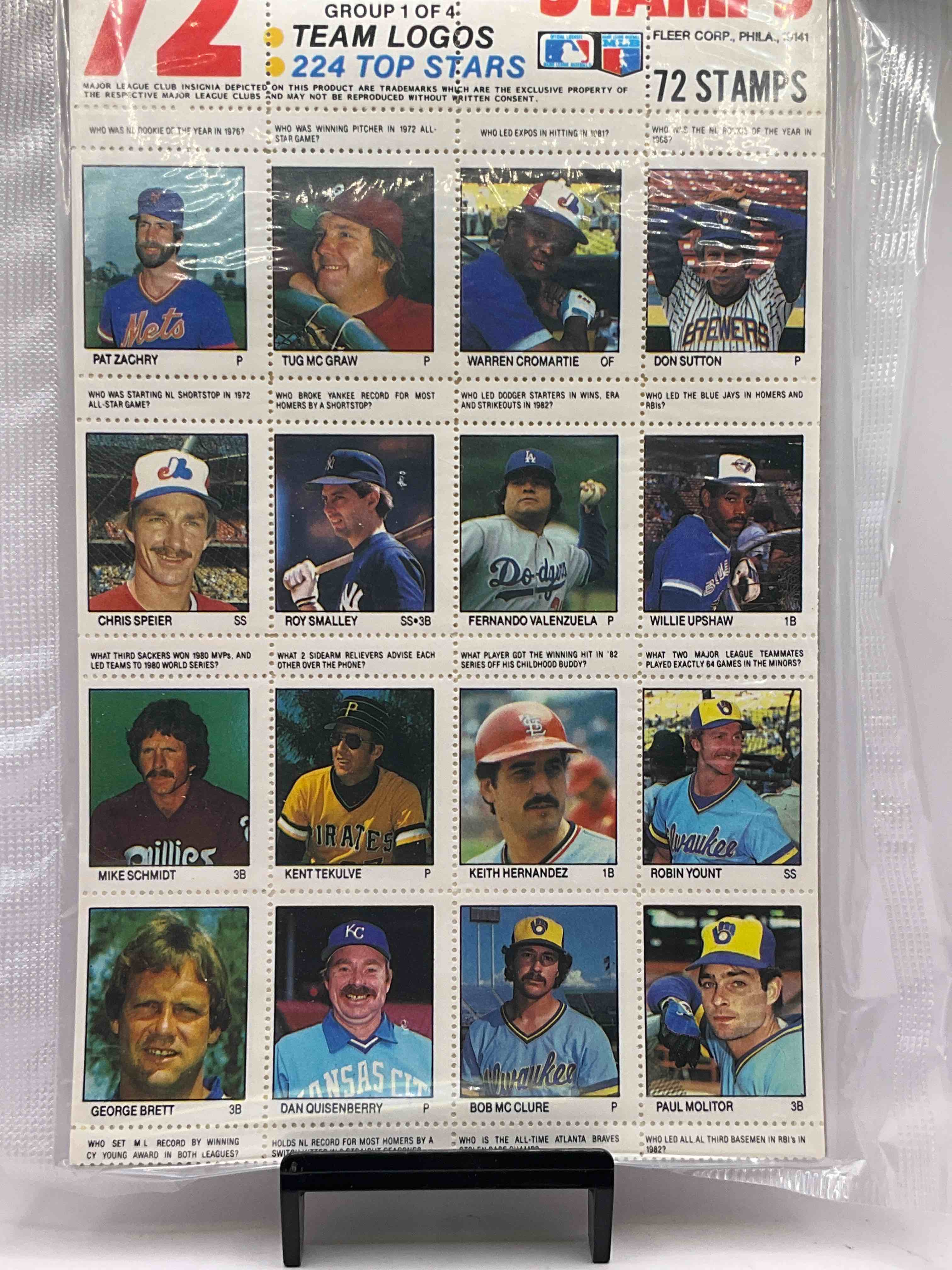 1983 Rarity! Fleer Baseball Stamps, Sealed & Directly From Sealed Retail Case! Each Package Contains 72 Baseball Stamps Of The Top MLB Players Of 1983! This Lot Is For Each Grouping From That Year (Group 1-4), So You Will Receive 288 Unique Stamps When Winning this Lot, Which Is Every Stamp From Fleer 1983! Very Cool Sports Card Memorabilia!