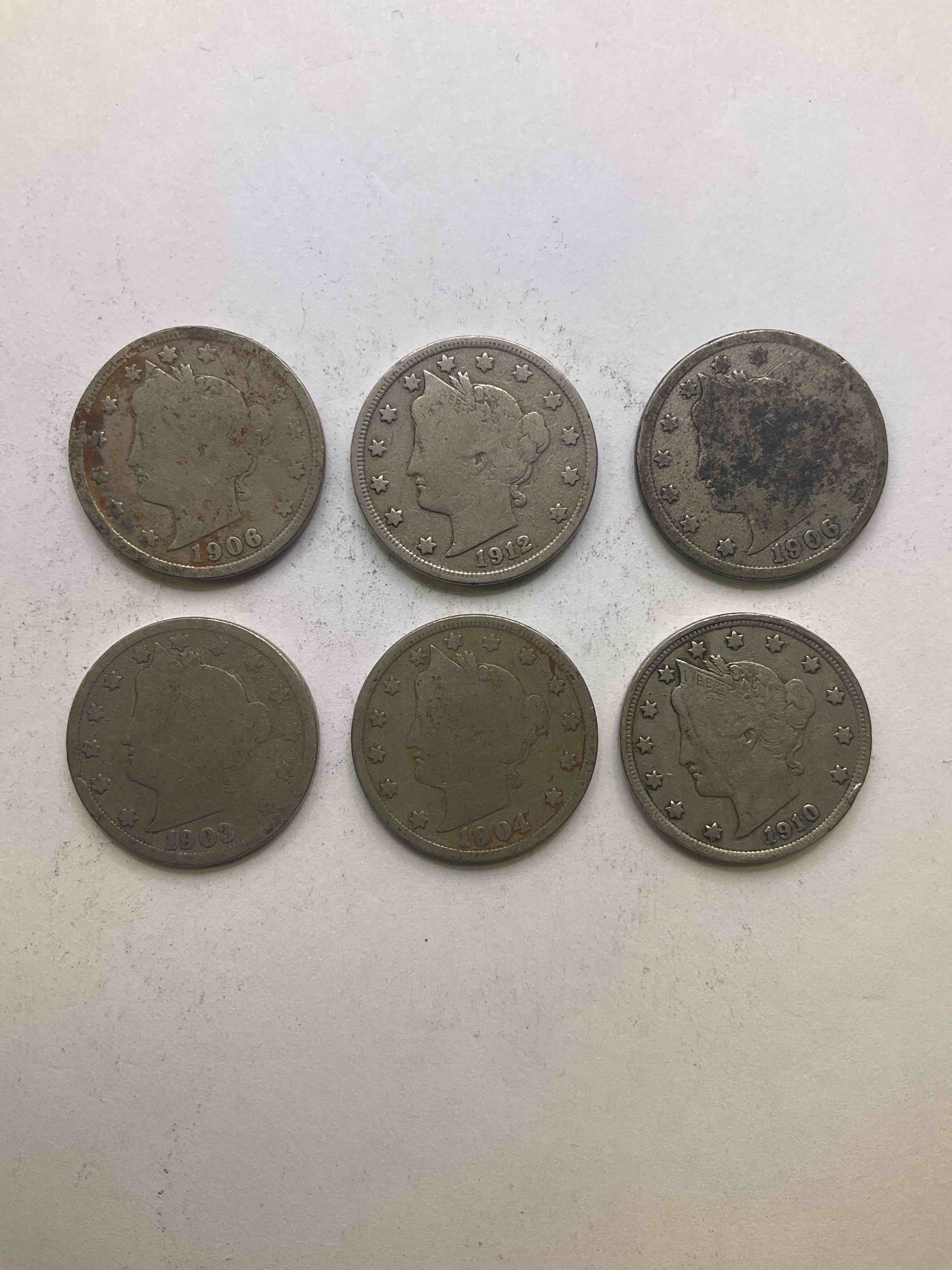 Year Of The Titanic! Antique U.S. Liberty Head "V Nickels," Minted From 1883 To 1913, Date On! Includes Rare 1912 Edition, The Year Of The Sinking Of The Titanic! Own A Piece Of History Great For Coin Collectors! Liberty Head V Nickels Were Minted Up Until 1913 & Were The Style Of Nickels Before Buffalo Nickels. Own Some Cool Pieces Of History! Rare To See These Coins With The "Date On" In Circulated Condition!