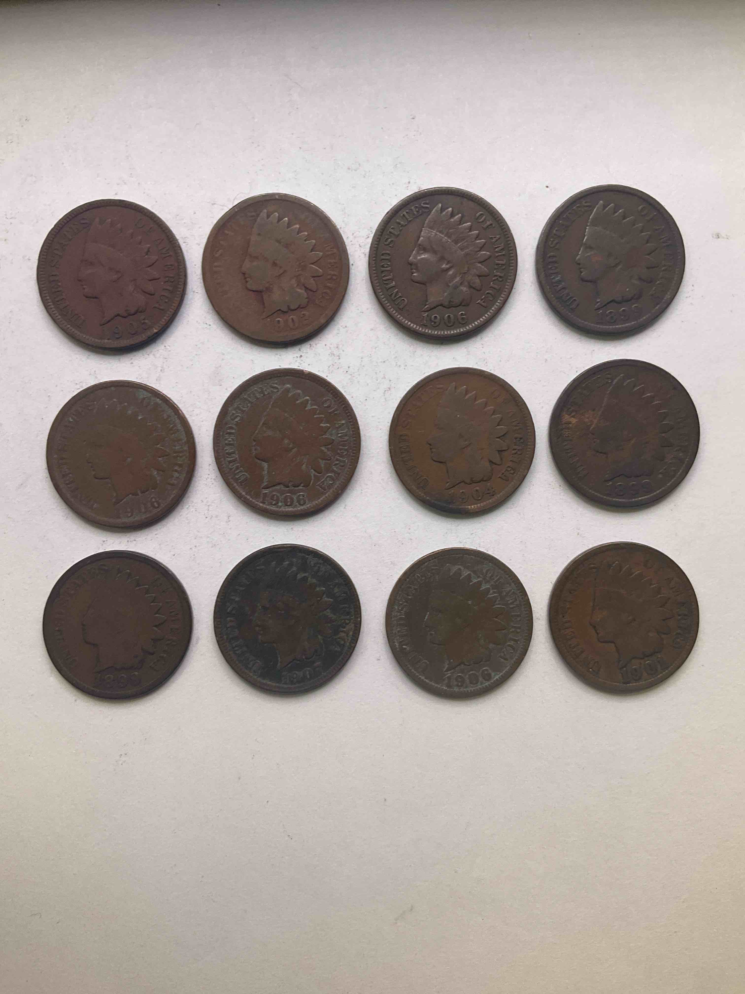 Indian Head Pennies! These Gorgeous U.S. Pennies Were Minted From 1859-1909 & Have Become Serious Collector Items! The "Indian Head" Design Is Actually A Representation Of Lady Liberty Wearing An Indian Headdress. Here Are Beautiful, Well-Kept Examples Representing Many Different Mint Years! Great For Collecting, Investing & Learning History!