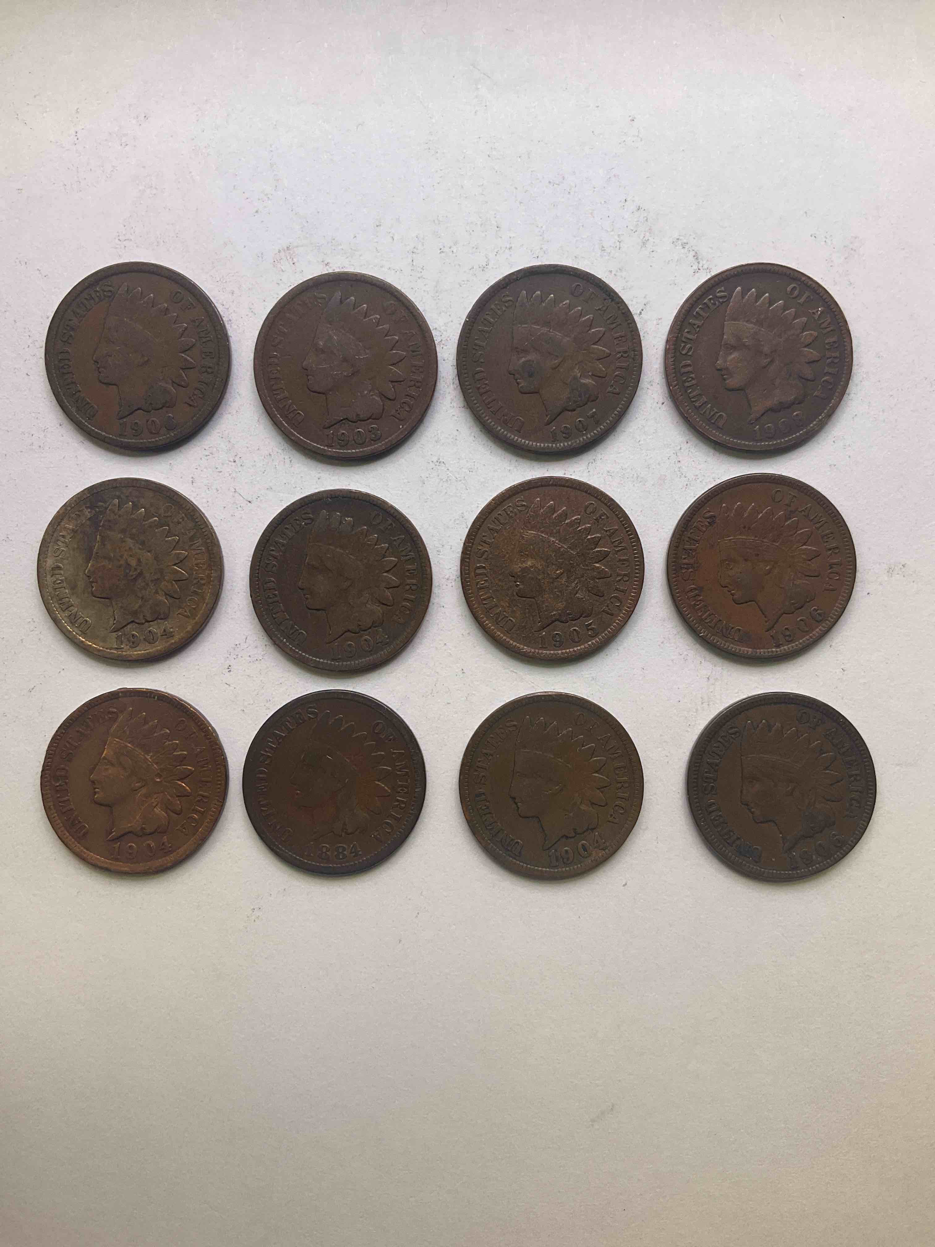 Indian Head Pennies! These Gorgeous U.S. Pennies Were Minted From 1859-1909 & Have Become Serious Collector Items! The "Indian Head" Design Is Actually A Representation Of Lady Liberty Wearing An Indian Headdress. Here Are Beautiful, Well-Kept Examples Representing Many Different Mint Years! Great For Collecting, Investing & Learning History!