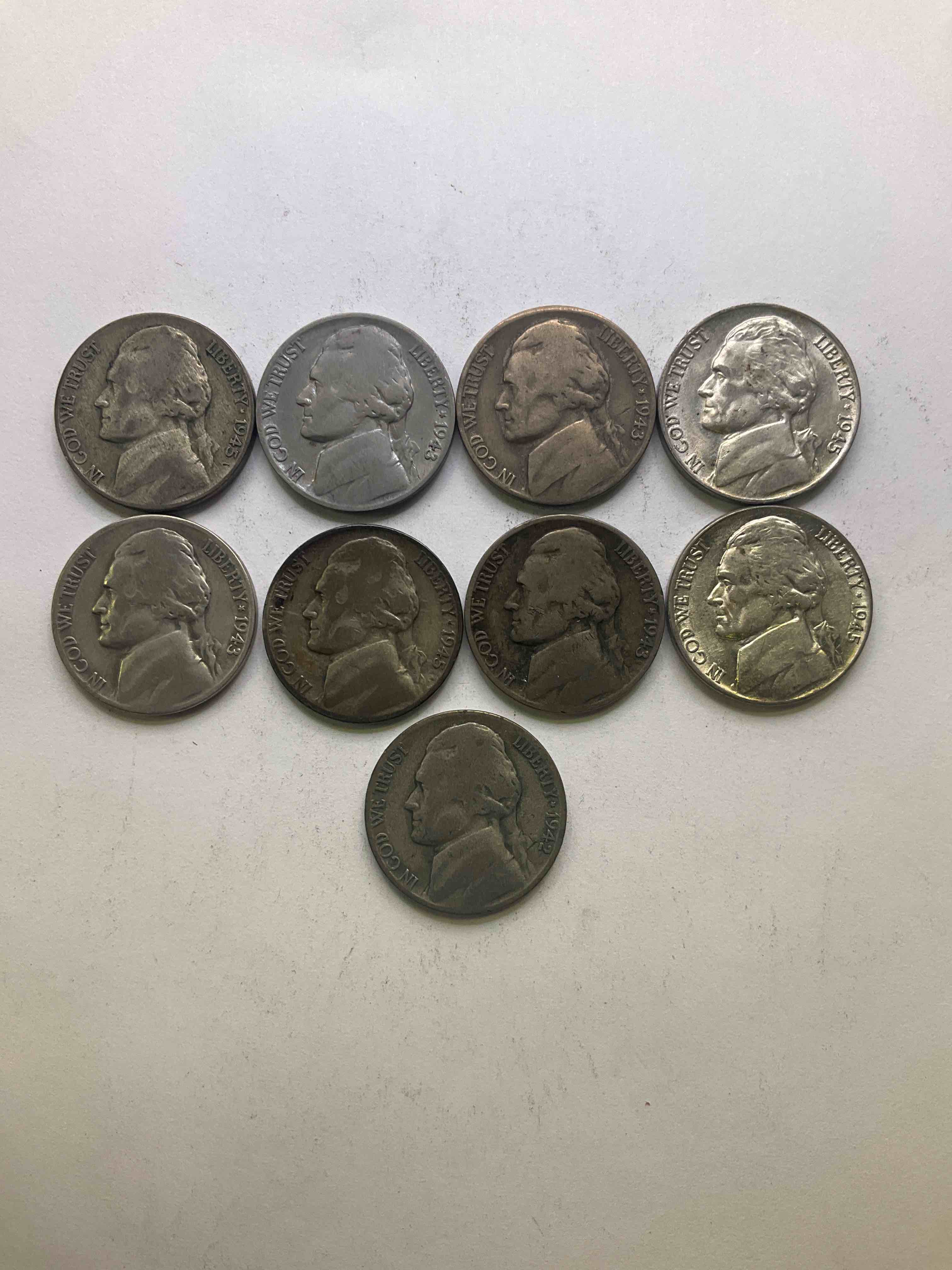 World War II Silver! Did You Know That Nickels Were Actually Made Of Silver During World War II From 1942-45? This Is Because America Needed Nickel To Make Ammunition, So The U.S. Treasury Made Nickels Out Of Partial Silver Instead Of Nickel For These Three Years Only! Own Great Pieces Of Rare World War II Silver. All Silver Nickels From The Height Of The War! Each Nickel Was Minted At 35% Silver, 56% Copper & 9% Manganese. Own Rare Pieces Of Valuable World War II Precious Metal History! VERY Hard To Find!