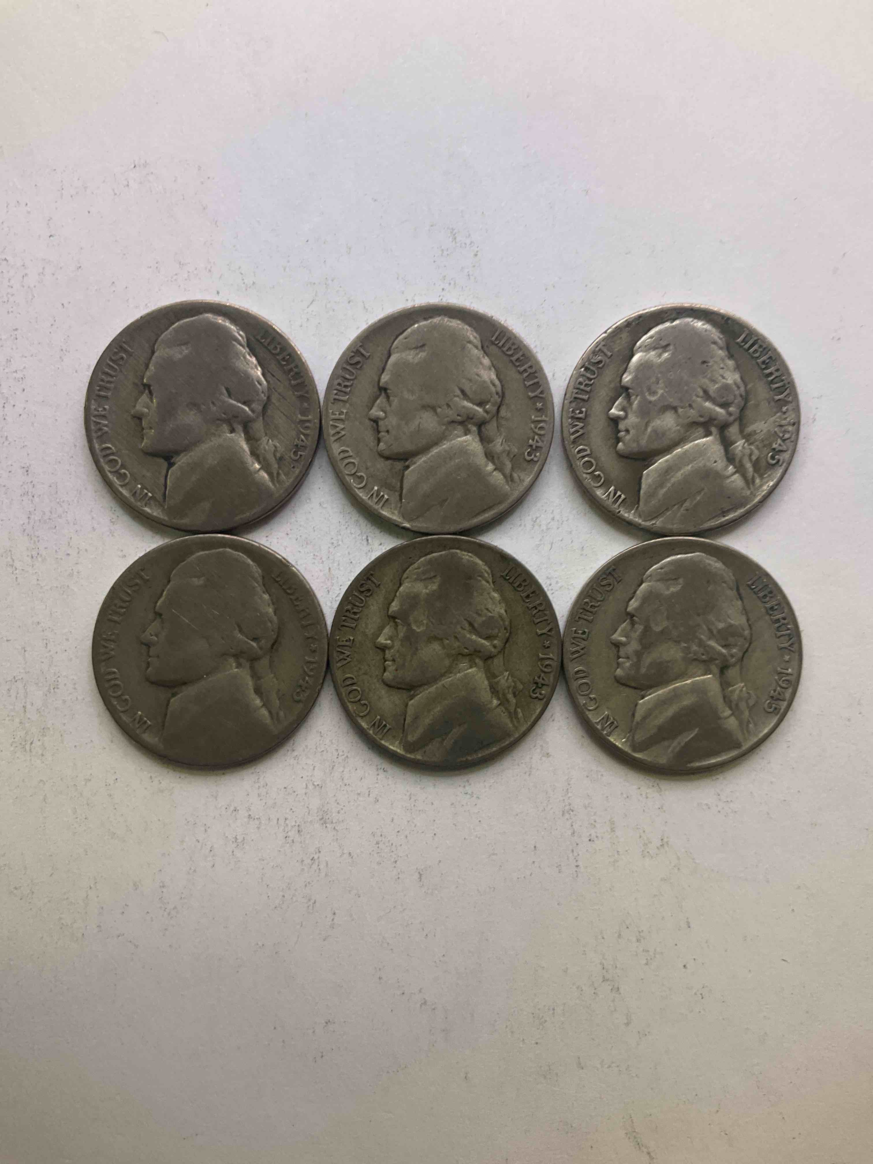 World War II Silver! Did You Know That Nickels Were Actually Made Of Silver During World War I From 1942-45? This Is Because America Needed Nickel To Make Ammunition, So The U.S. Treasury Made Nickels Out Of Partial Silver Instead Of Nickel For These Three Years Only! Own Great Pieces Of Rare World War I Silver. All Silver Nickels From The Height Of The War! Each Nickel Was Minted At 35% Silver, 56% Copper & 9% Manganese. Own Rare Pieces Of Valuable World War II Precious Metal History! VERY Hard To Find!