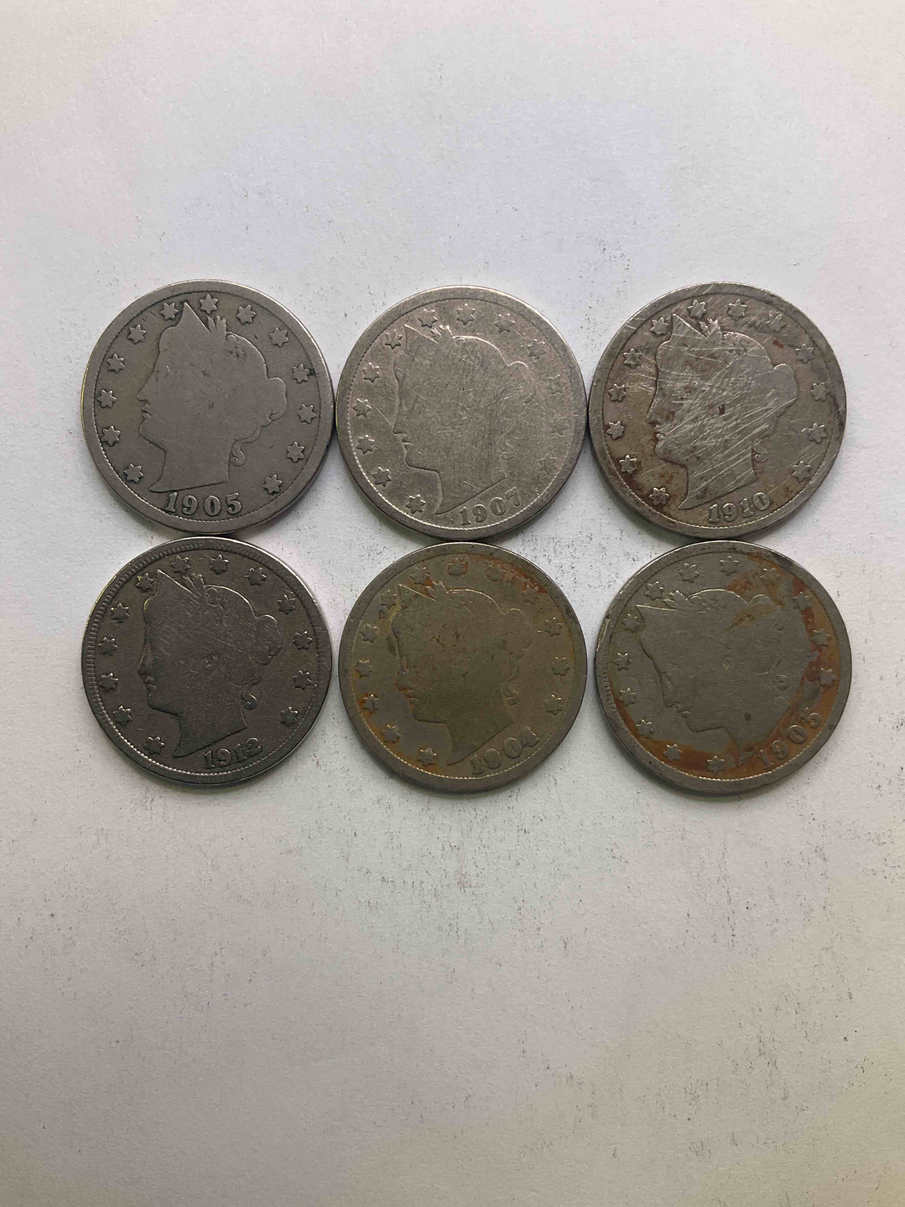 Year Of The Titanic! Antique U.S. Liberty Head "V Nickels," Minted From 1883 To 1913, Date On! Includes Rare 1912 Edition, The Year Of The Sinking Of The Titanic! Own A Piece Of History Great For Coin Collectors! Liberty Head V Nickels Were Minted Up Until 1913 & Were The Style Of Nickels Before Buffalo Nickels. Own Some Cool Pieces Of History! Rare To See These Coins With The "Date On" In Circulated Condition!