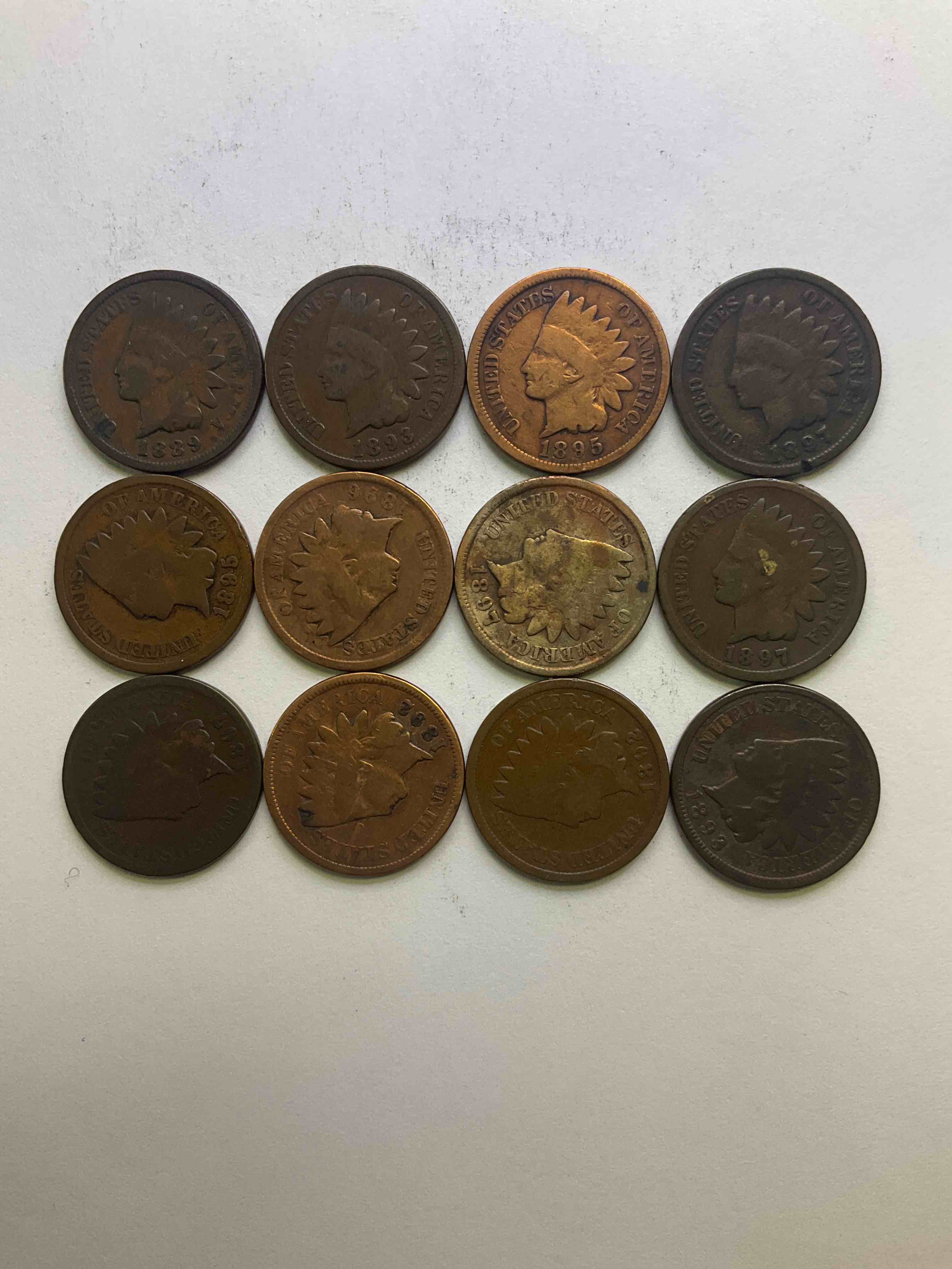 Indian Head Pennies! These Gorgeous U.S. Pennies Were Minted From 1859-1909 & Have Become Serious Collector Items! The "Indian Head" Design Is Actually A Representation Of Lady Liberty Wearing An Indian Headdress. Here Are Beautiful, Well-Kept Examples Representing Many Different Mint Years! Great For Collecting, Investing & Learning History!