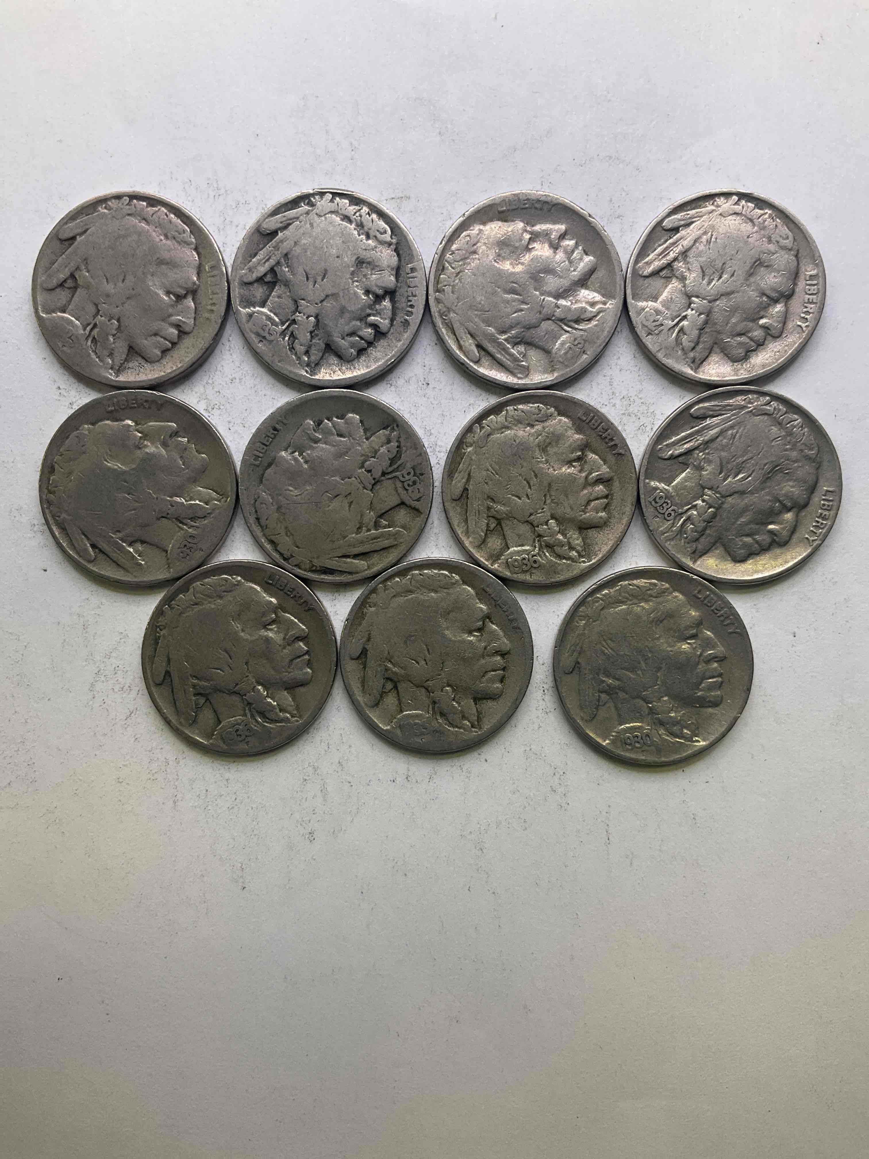 Historic Buffalo Nickels! Indian Head Buffalo Nickels Were Minted From 1913 To 1938 & Have Become A Favorite For Coin Collectors Around The World! Own Pieces Of American History With These Cools Indian Head Buffalo Nickels In Circulated Condition, Most With Visible Dates Which Is Very Rare For Buffalo Nickels!