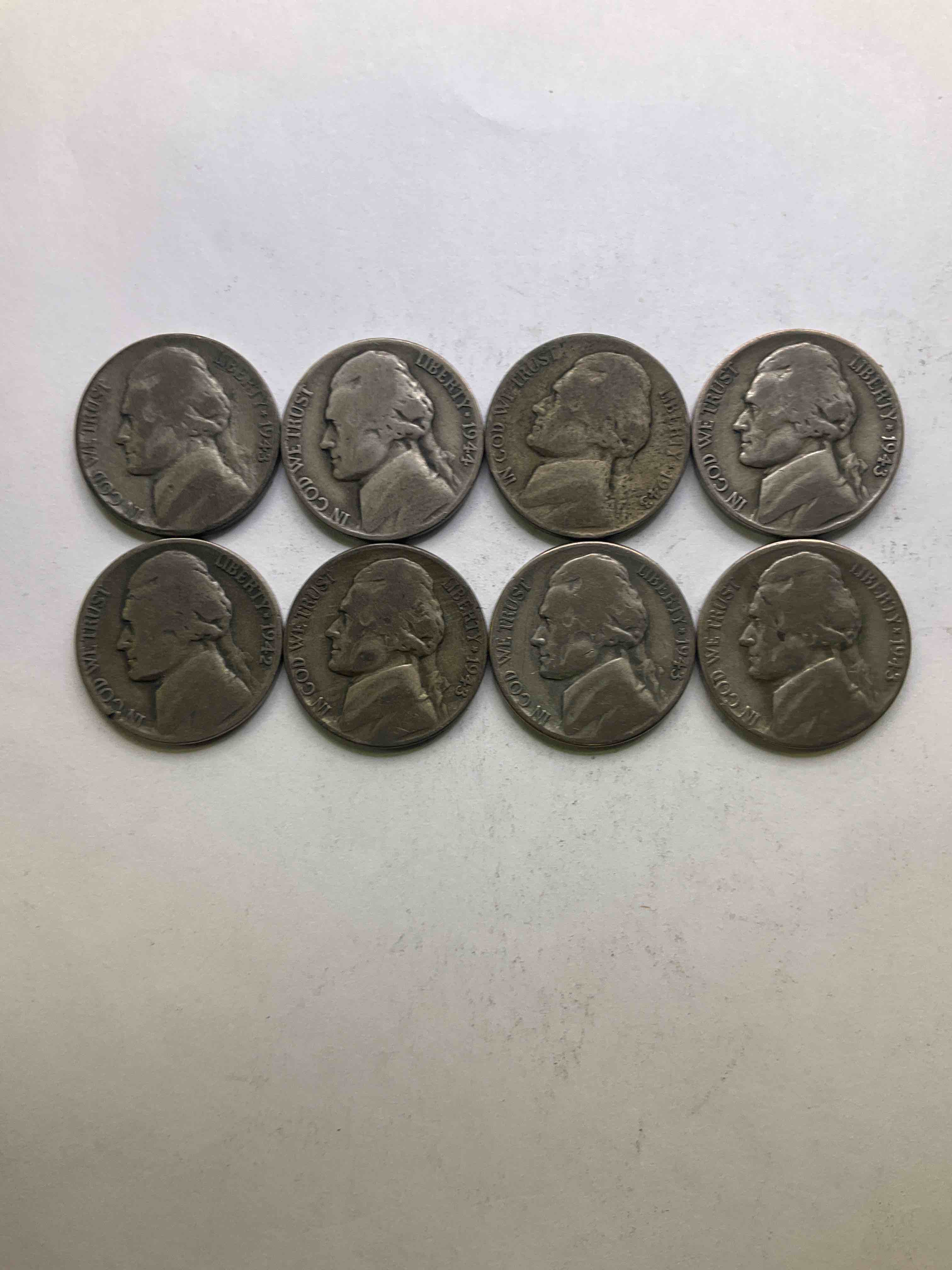 World War II U.S. Silver! Did You Know That Nickels Were Actually Made Of Silver During World War II From 1942-45? This Is Because America Needed Nickel To Make Ammunition, So The U.S. Treasury Made Nickels Out Of Partial Silver Instead Of Nickel For These Three Years Only! Own Great Pieces Of Rare World War I Silver. All Silver Nickels From The Height Of The War! Each Nickel Was Minted At 35% Silver, 56% Copper & 9% Manganese. Own Rare Pieces Of Valuable World War II Precious Metal History! VERY Hard To Find!