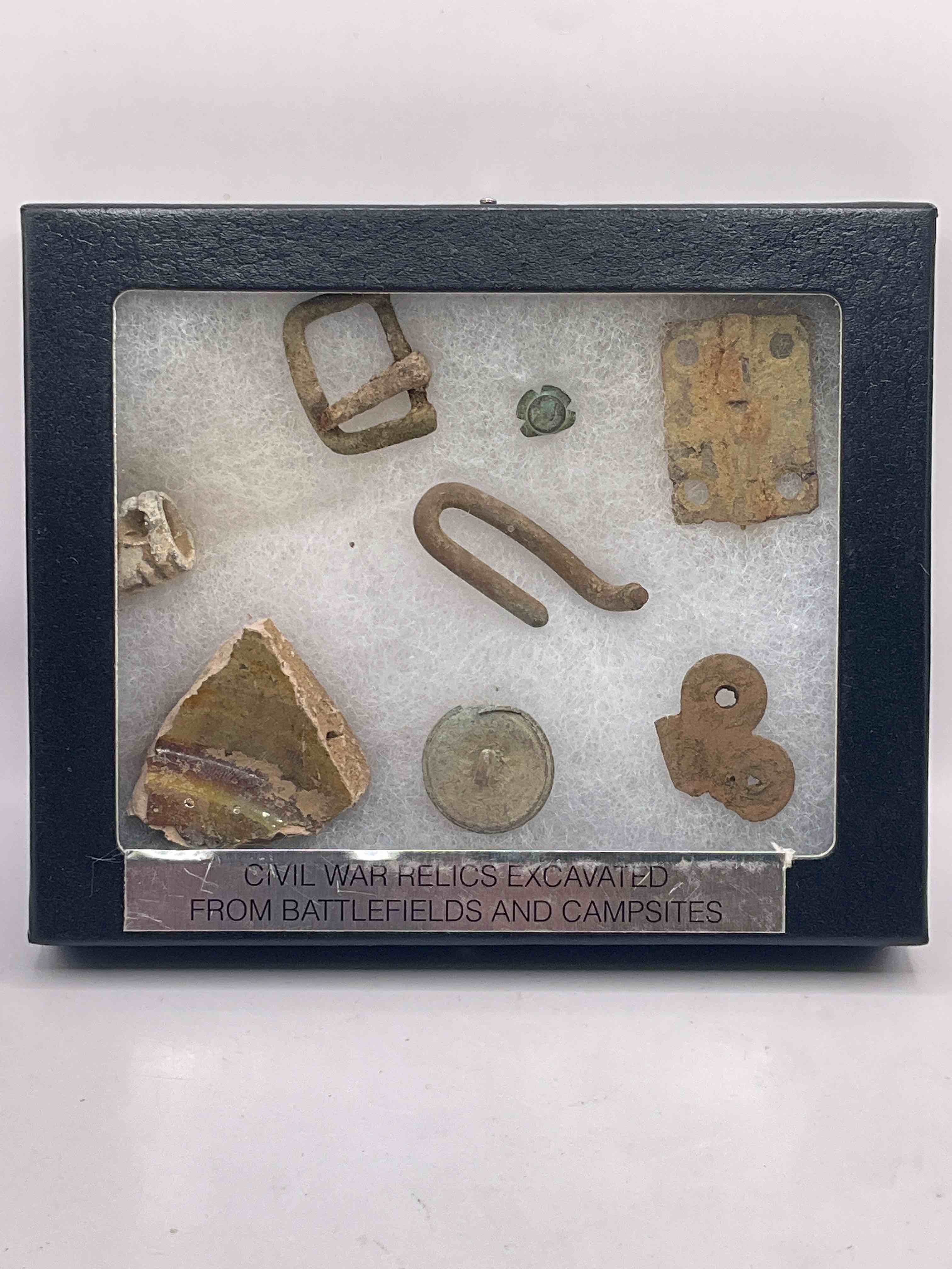 Civil War Authentic Artifacts! Check This Out! Authentic Civil War Artifacts From Battlefields & Campsites Circa 1861-1865. Artifacts Mounted In Nice, Heavy Display Case Made In The USA! Artifacts Collected From Various Sites Throughout Virginia & Beyond. Your Chance To Own Authentic Civil War Relics! This Piece Makes History Come Alive!