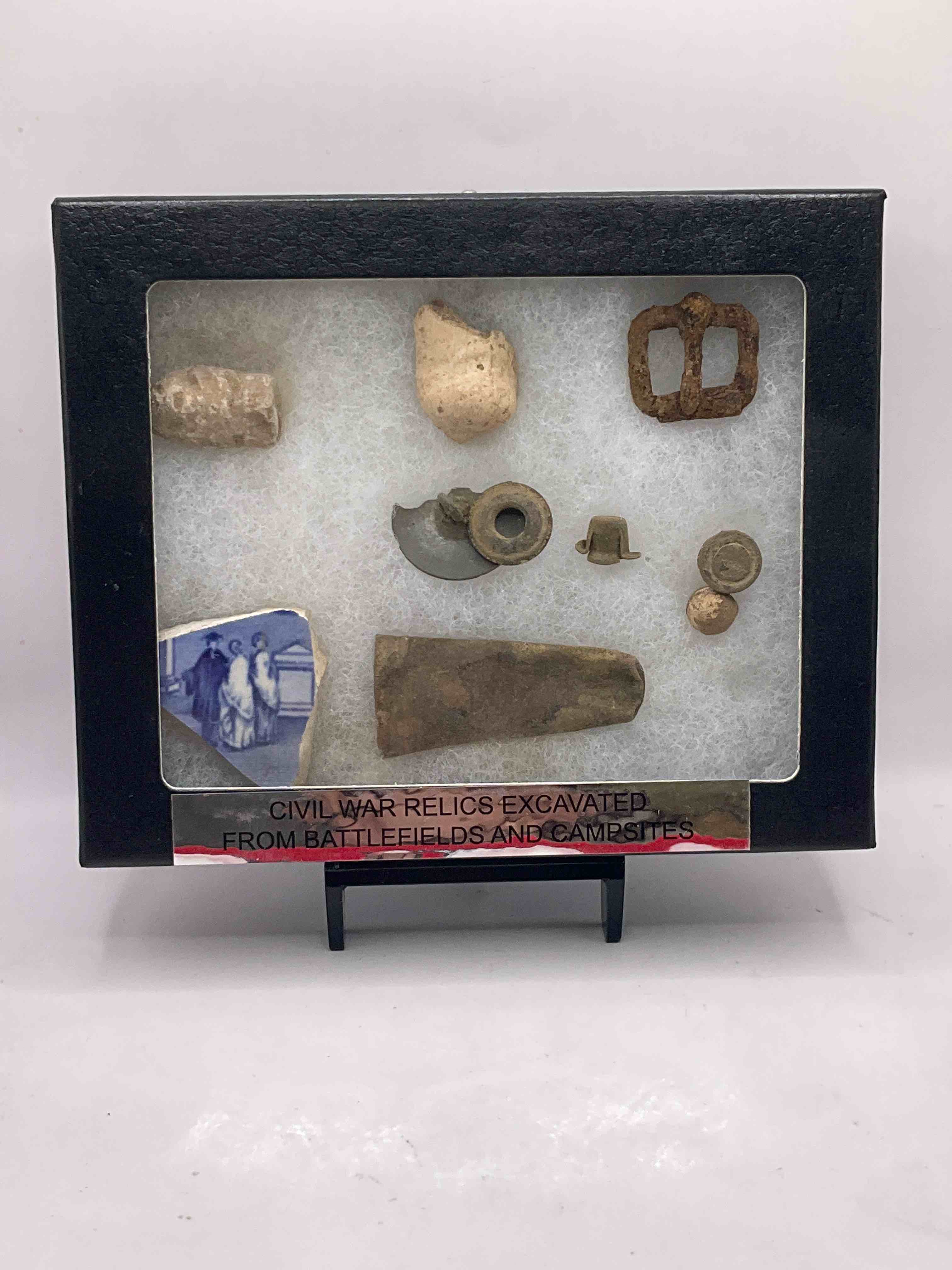 Civil War Authentic Artifacts! Check This Out! Authentic Civil War Artifacts From Battlefields & Campsites Circa 1861-1865. Artifacts Mounted In Nice, Heavy Display Case Made In The USA! Artifacts Collected From Various Sites Throughout Virginia & Beyond. Your Chance To Own Authentic Civil War Relics! This Piece Makes History Come Alive!