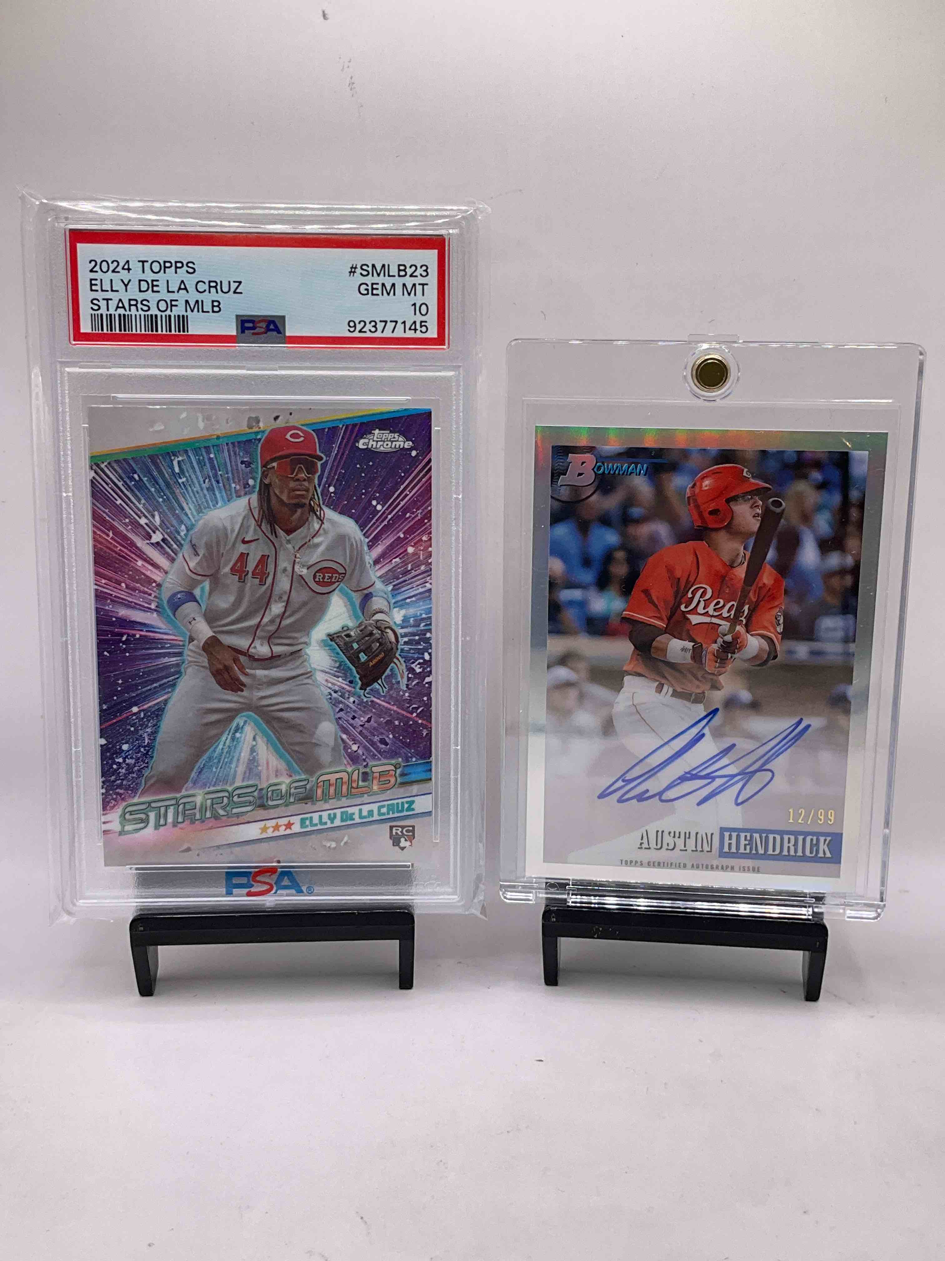 Insane Reds Palooza! Gem Mint 10 Perfect Condition Elly De La Cruz Stars Rookie Card, Signed Austin Hendrick 12/99 Bowman Card, Rhett Lowder Rookie, Elly De La Cruz, Adolfo Sanchez, Hunter Greene & So Much More! Gear Up For The Season Now!