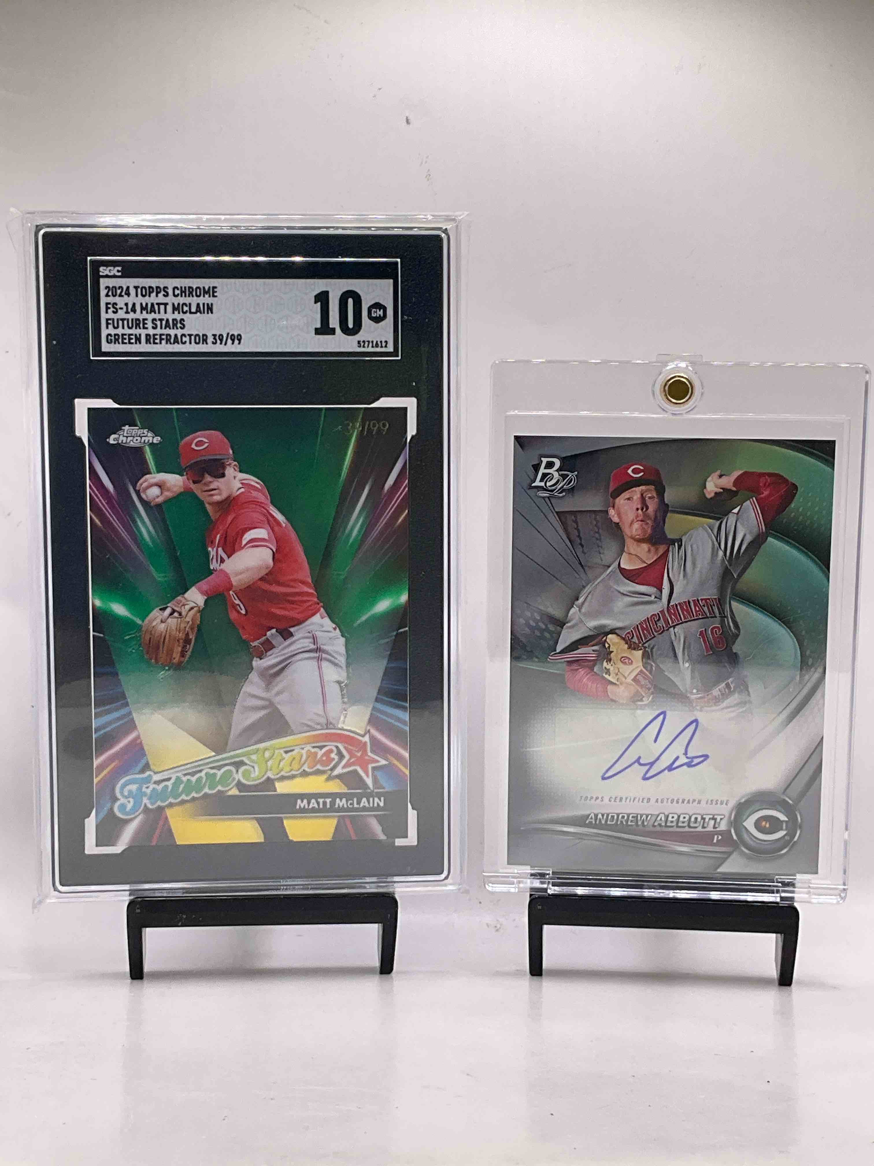 Red Craziness! Gem Mint 10 Matt MCLain Topps Chrome 39/99 Card, Signed Andrew Abbott Bowman Platinum Card, De La Cruz Rookies, Collier, Greene & So Many More! Insane Reds Bundle!