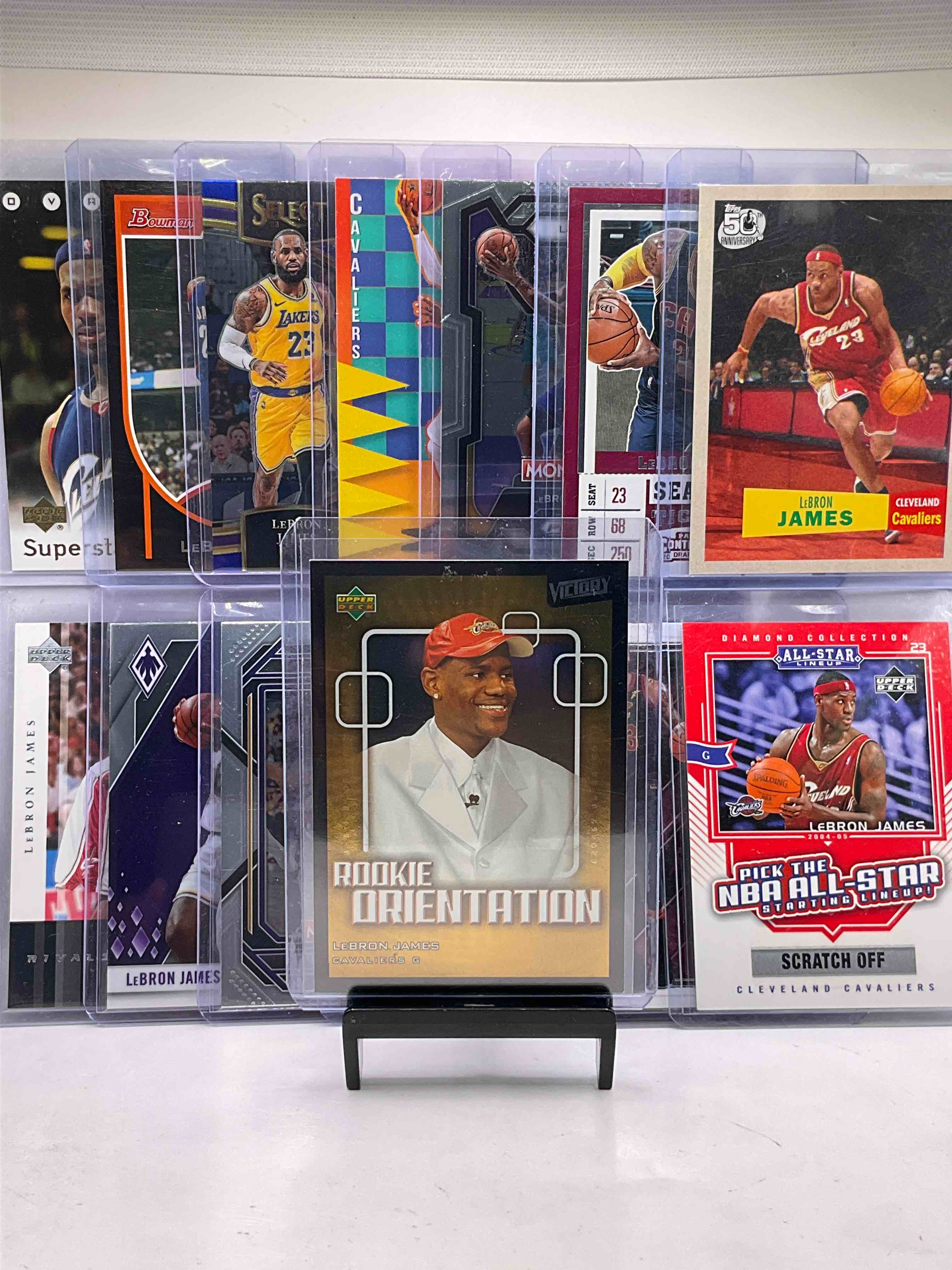 LeBron James Ohio Legend 16 Card Bundle! LeBron James Rookie Orientation Rookie Card, Topps 50th Anniversary LBJ Card, Upper Deck, Phoenix, Select, Prizm & More! Insane Bundle!