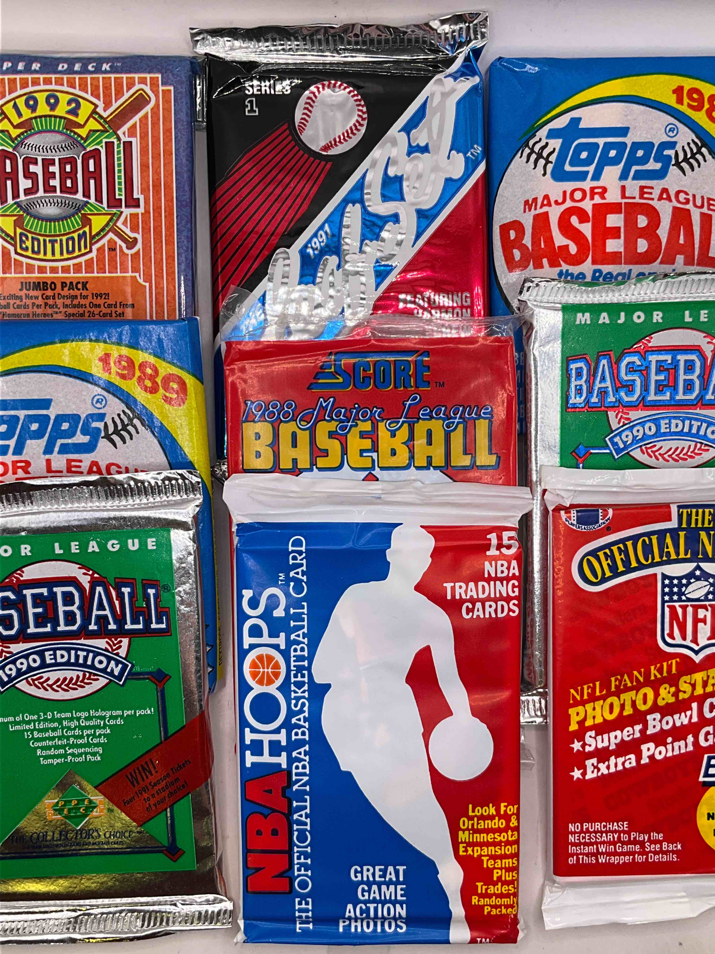 Miscellaneous Pack Bundle! 1989 NBA Hoops Pack, 1989 Pro Set Pack, 1992 Upper Deck, 1989 Baseball, 1990 Upper Deck & More!