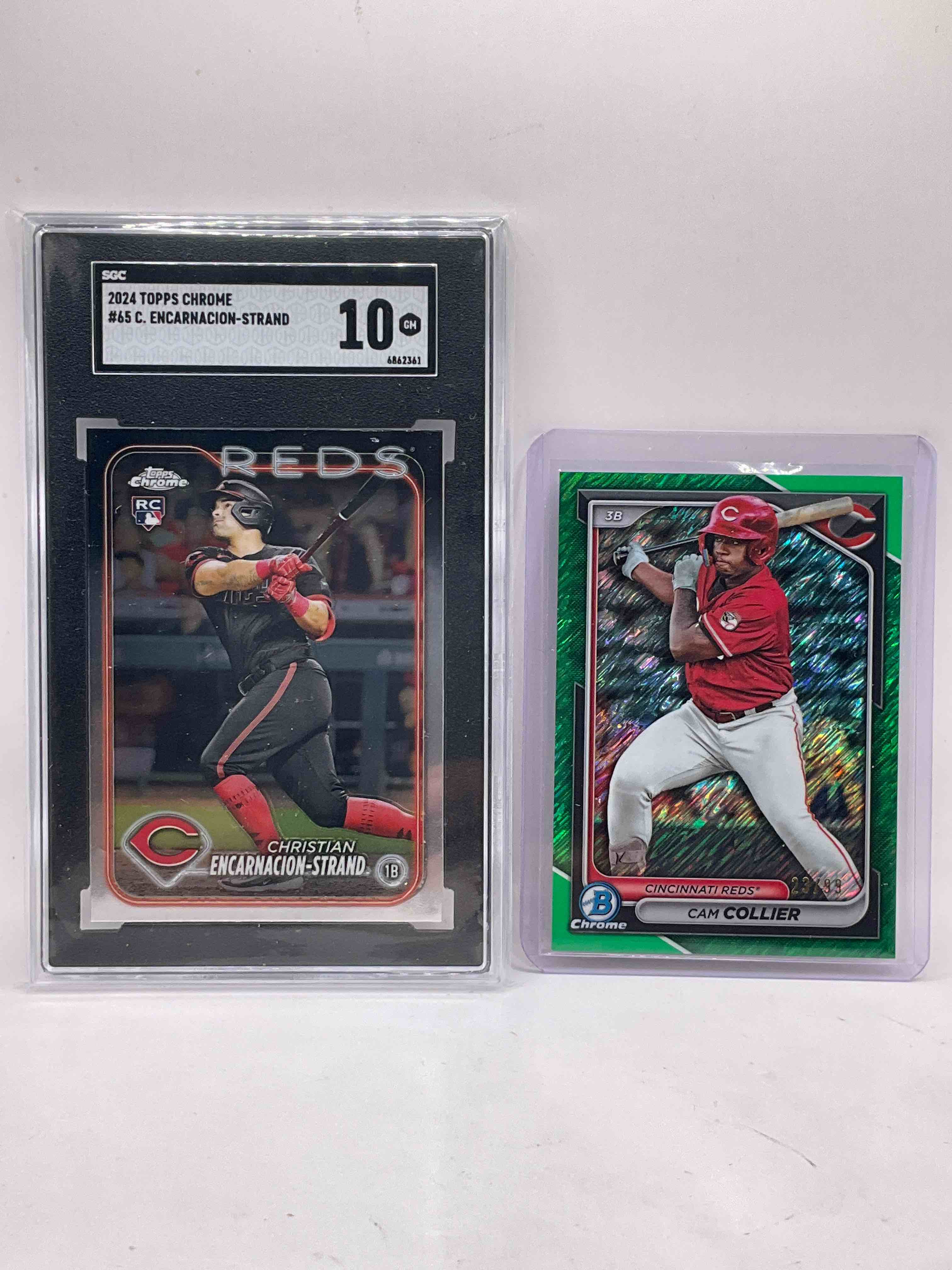 Modern Reds Card Lot! Gem Mint 10 Christian Encarnacion-Strand Topps Chrome Rookie Card, Cam Collier Green 23/99 Bowman Chrome, Elly De La Cruz Rookie Cards, Barry Larkin, Rhett Lowder & More!