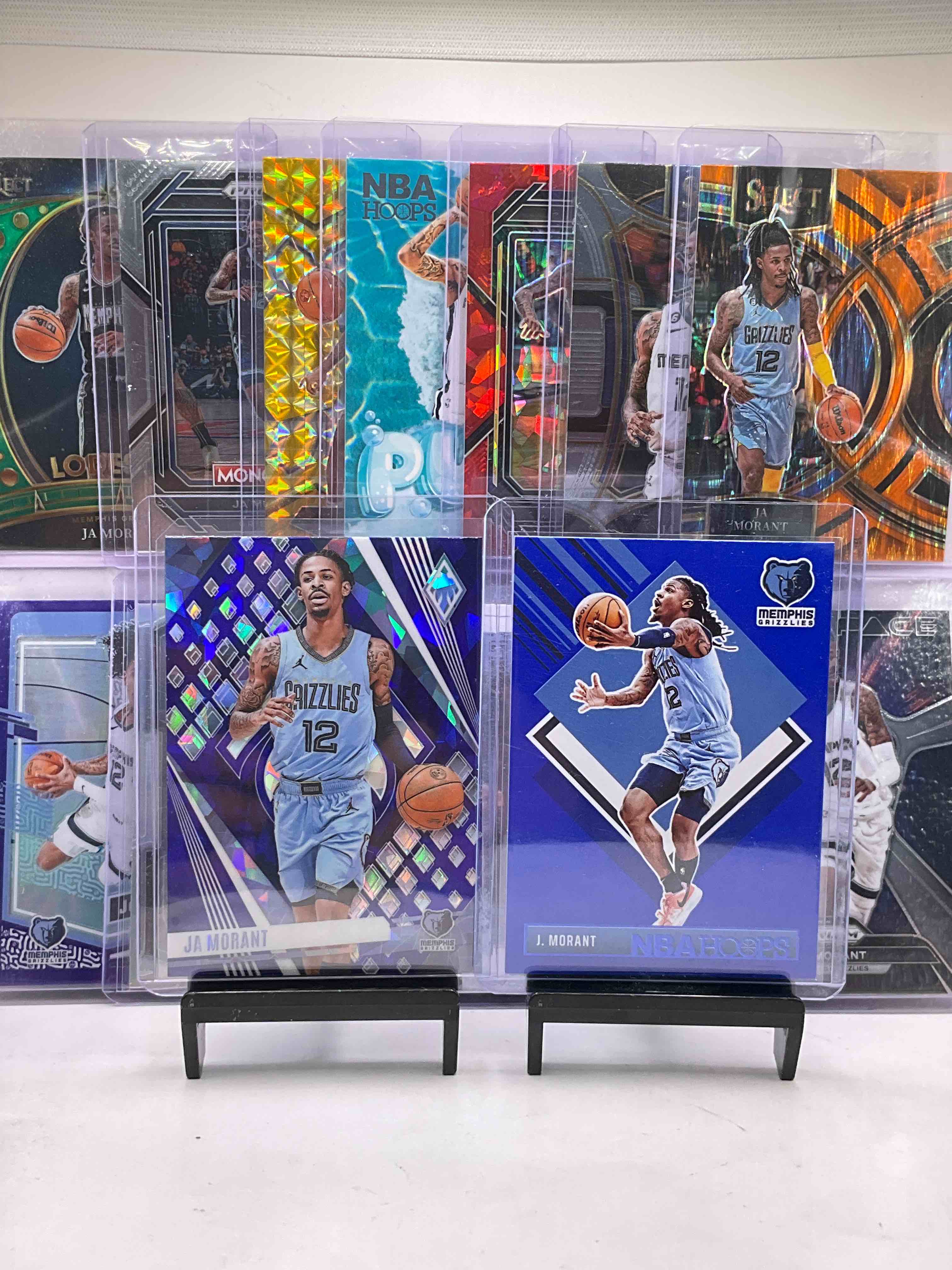 Ja Morant! Memphis Sensation! Ja Morant Cracked Ice Memphis Blue Phoenix Card, Silver Optic, Select Lodestar, Deep Space Prizm, Orange Tiger Select, Mosaic Green & Gold, Donruss Franchise Features, Cracked Ice Prizm, NBA Hoops Skyview & Pure Players, Mosaic Jam Masters & Monopoly Combo! Insane!