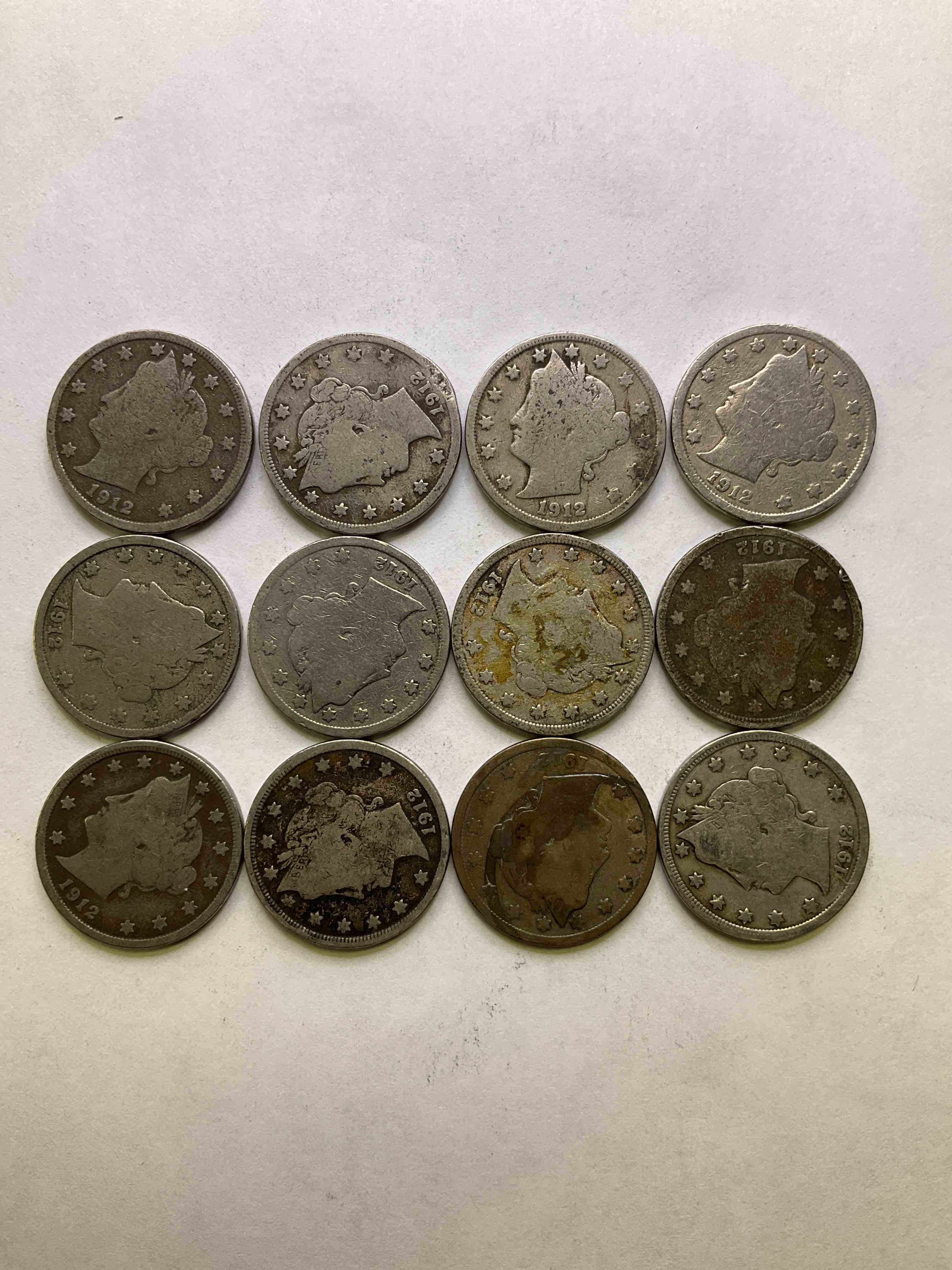 1912 Year Of The Titanic! Nearly Impossible To Collect! 1912 Antique U.S. Liberty Head "V Nickels," From The Year Of The Sinking Of The Titanic! Own A Piece Of History Great For Coin Collectors, Think Of The History These Coins Have Seen! Liberty Head V Nickels Were Minted Up Until 1913 & Were The Style Of Nickels Before Buffalo Nickels. Own Some Cool Pieces Of History! Rare To See These Coins With The "Date On" In Circulated Condition!