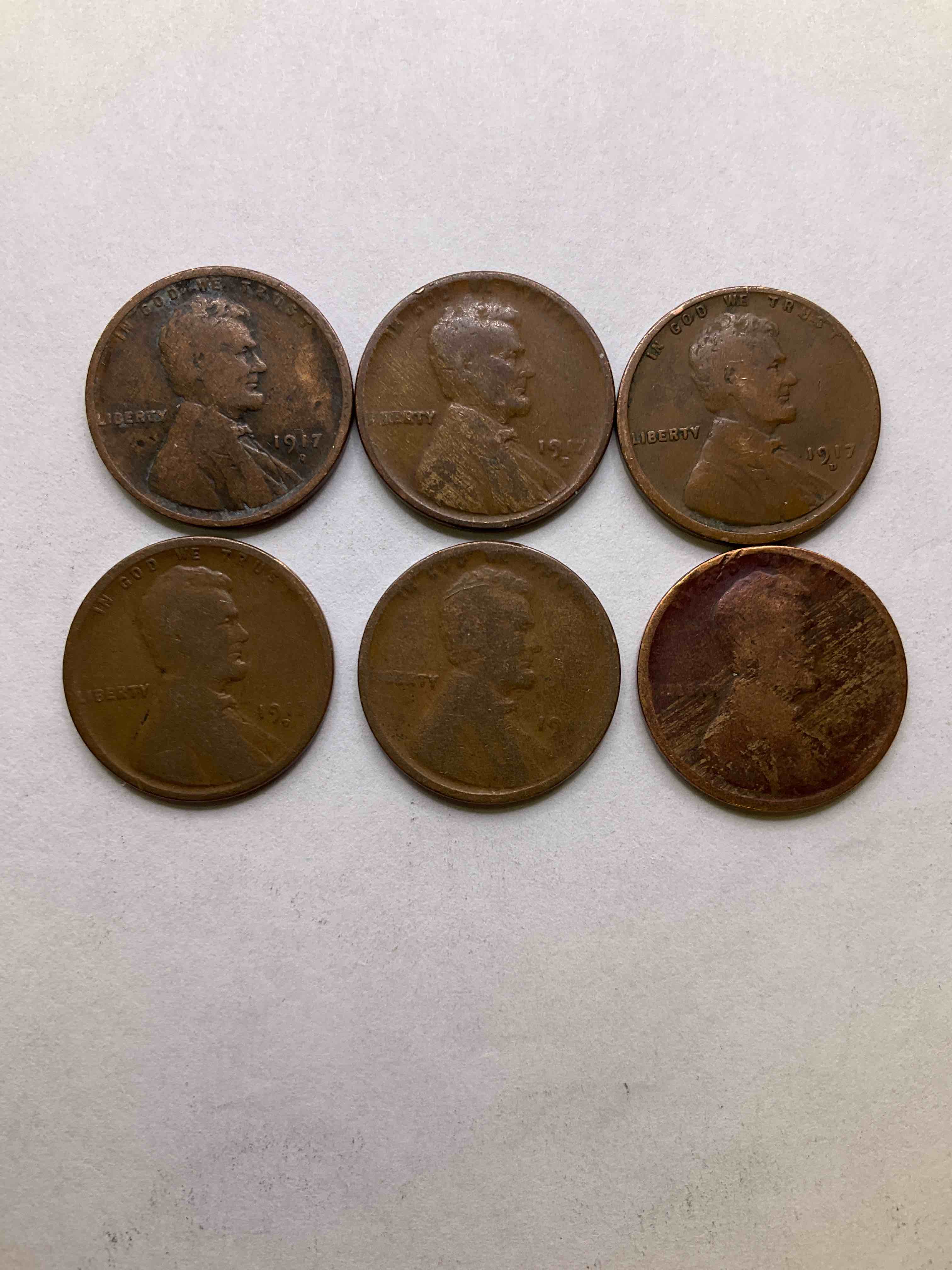 1917 World War I History! Rare 1917 Wheat Pennies In Great Circulated Condition With Visible Dates, Nearly Impossible To Collect & Serious Collector Items! 1917 Is The Year America Entered World War I. Own An Incredible Piece Of History With These 1917/Pennies. Think Of The History These Pennies Have Seen!