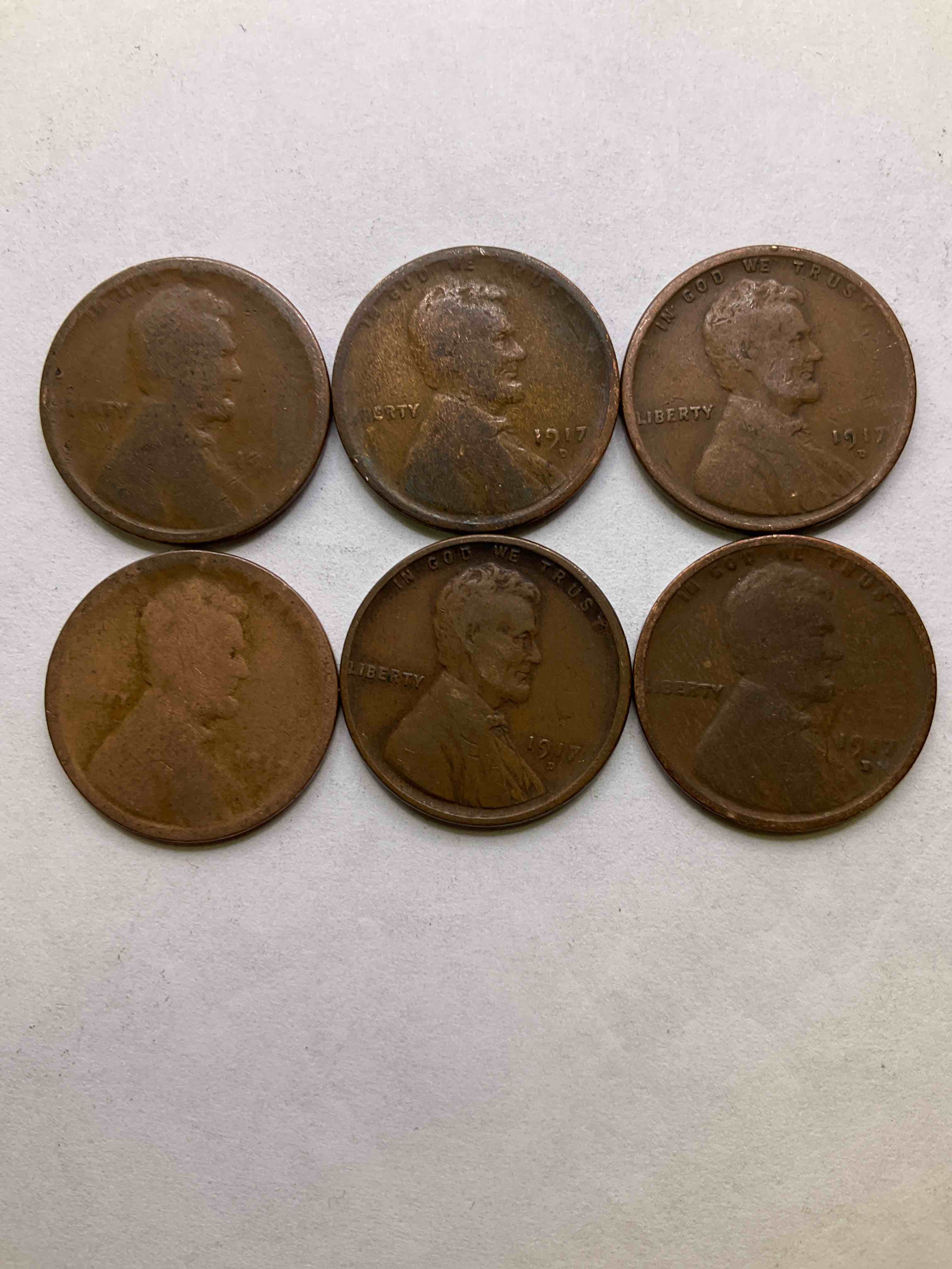 1917 World War I History! Rare 1917 Wheat Pennies In Great Circulated Condition With Visible Dates, Nearly Impossible To Collect & Serious Collector Items! 1917 Is The Year America Entered World War I. Own An Incredible Piece Of History With These 1917 Pennies. Think Of The History These Pennies Have Seen!