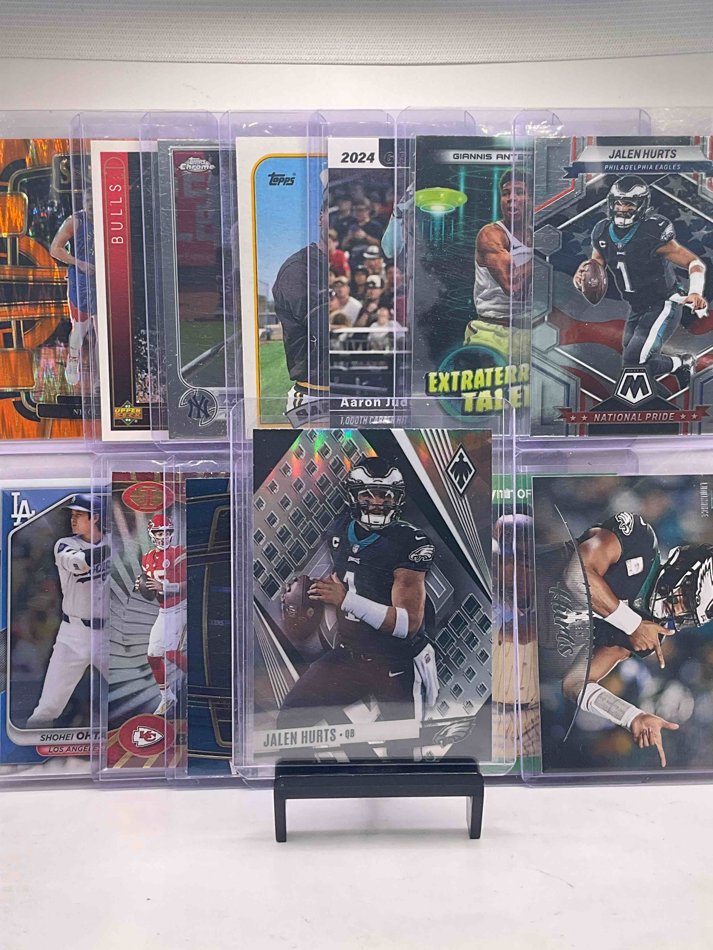 Awesome Card Smorgasbord! Shohei Ohtani Card, Patrick Mahomes Illusions, Phoenix Jalen Hurts, Orange Select Jokic, Giannis Chrome, LeBron, Jordan & More! Insane Cards!