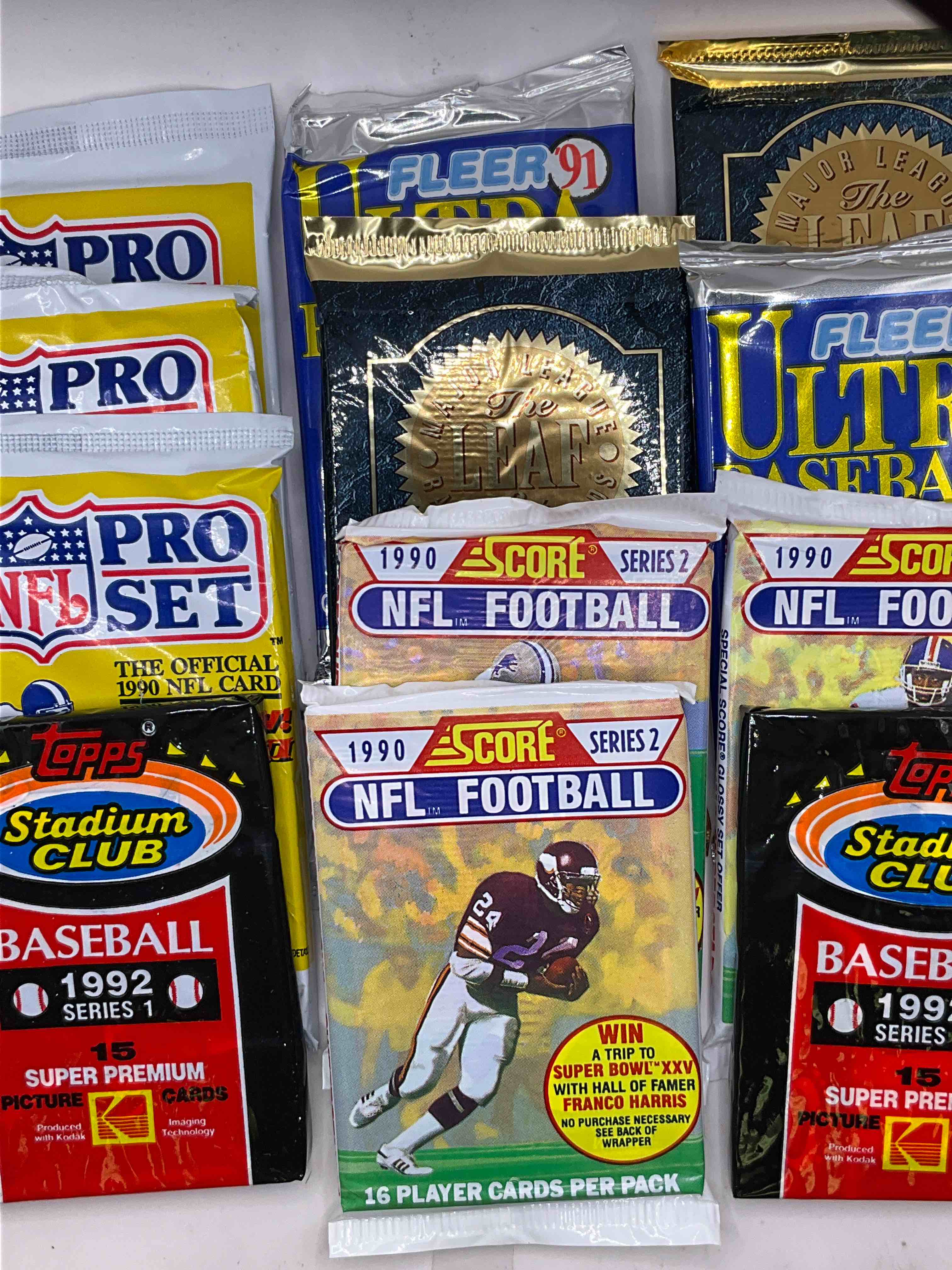 Awesome Pack Smorgasbord! 1990 Football, 1990 Pro Set, 1991 Fleer Ultra & So Much More! Perfect Lot For Any Baseball Or Football Fan!