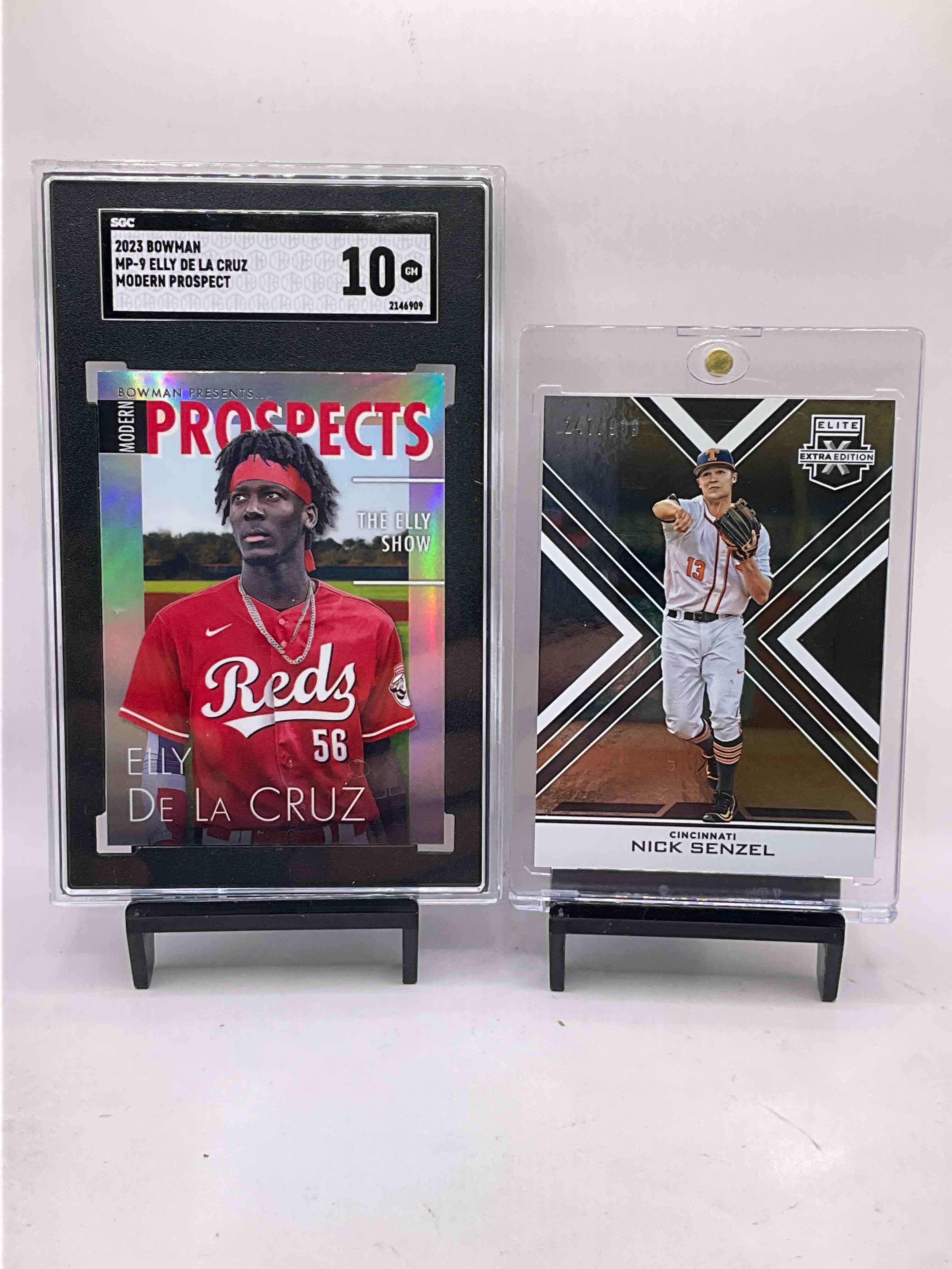 Gem Mint 10 Perfect Condition Elly De La Cruz Prospects Rookie Card, Nick Senzel /999 Early Card, Elly De La Cruz Future Stars Rookie & Other Reds, McClain, Greene, Lodolo & More! 50 Card Craziness!