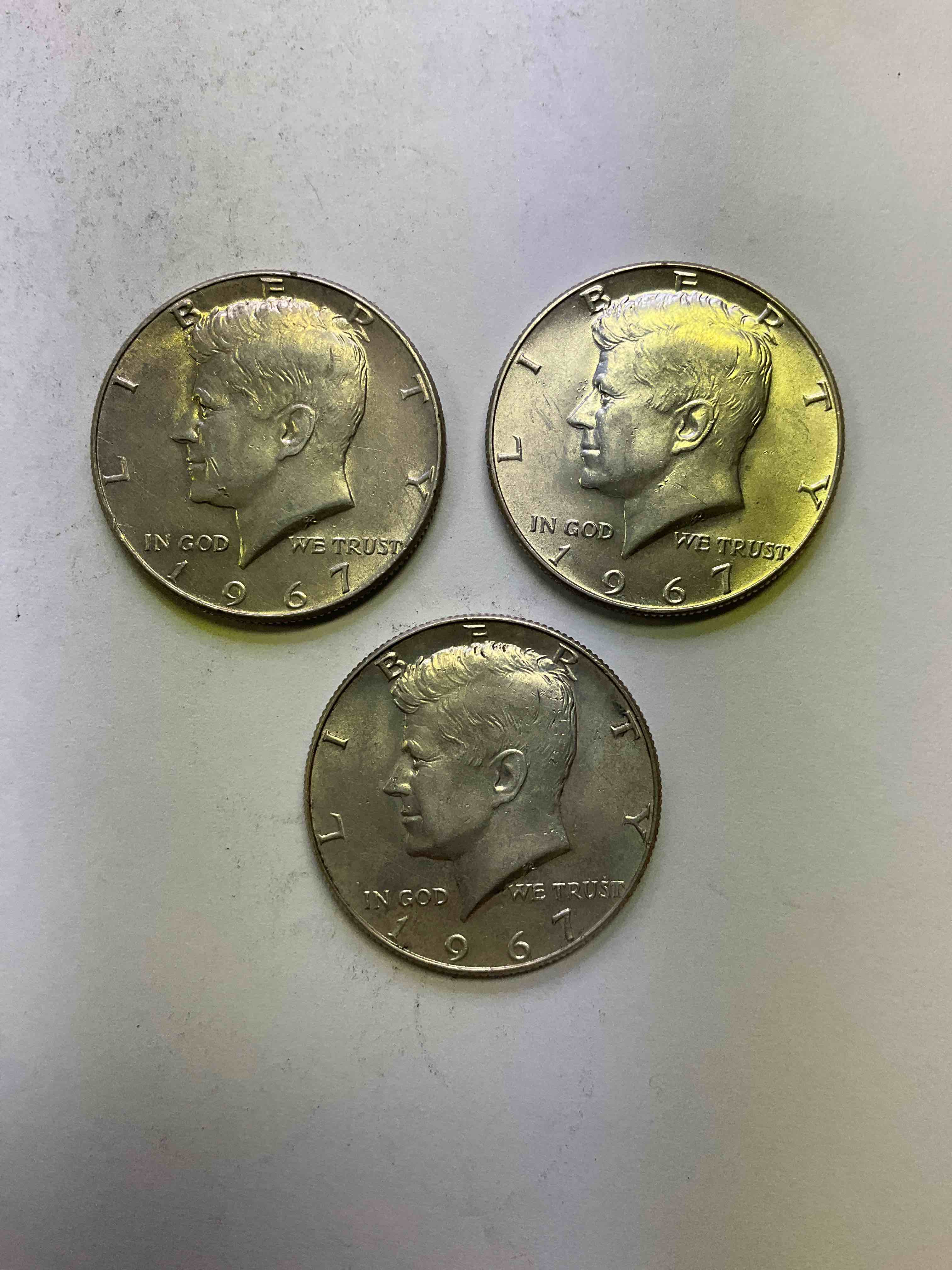 Silver Half Dollars! Did You Know From 1965-1970 The U.S. Minted Kennedy Half Dollars With 40% Silver? Check Out These Awesome Late 1960's Half Dollars With 40% Pure Fine Silver Content! After 1970 There Is Not Silver In U.S. Half Dollars! Grab These Awesome Pieces Of History & Invest In Precious Metals!