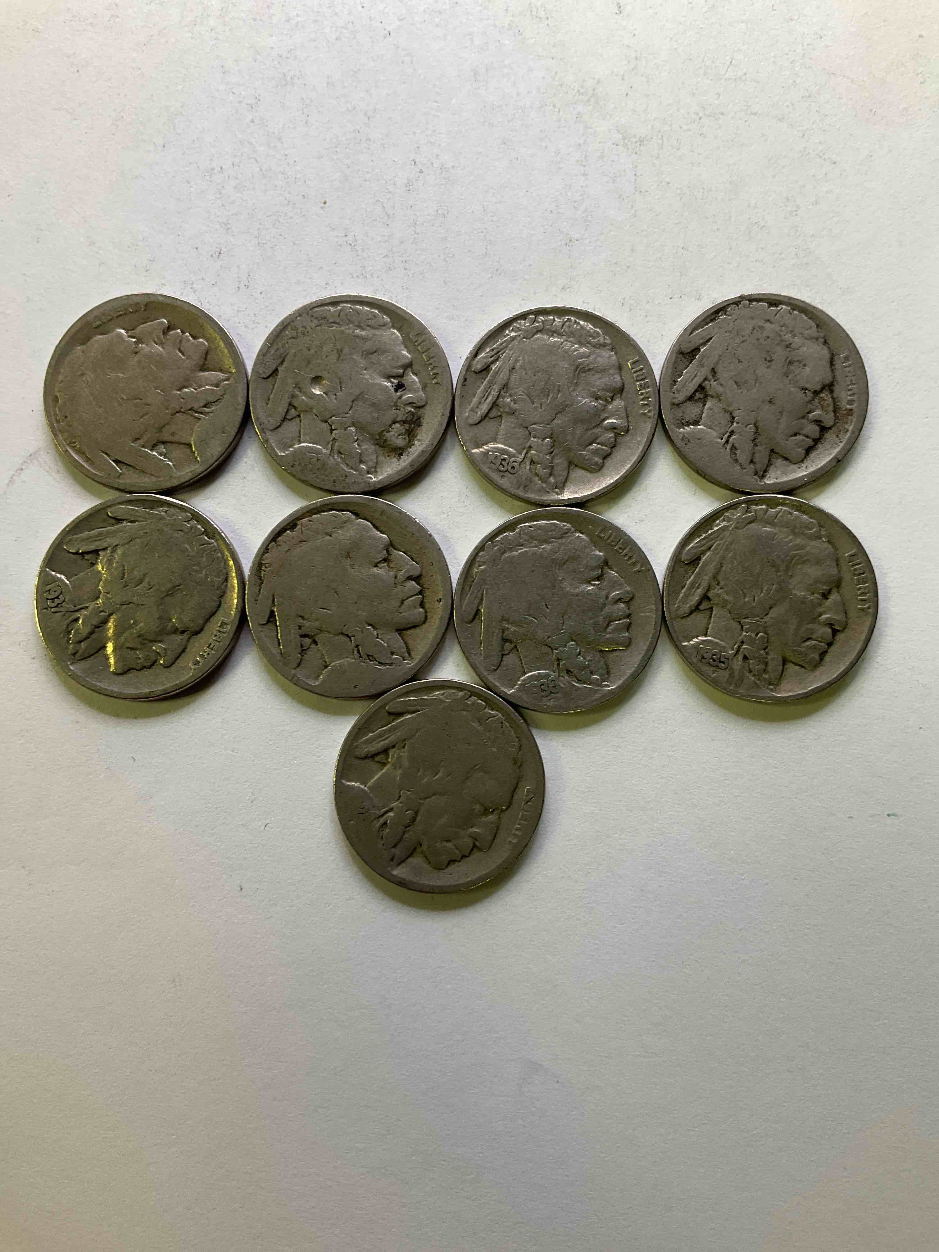 Historic Buffalo Nickels! Indian Head Buffalo Nickels Were Minted From 1913 To 1938 & Have Become A Favorite For Coin Collectors Around The World! Own Pieces Of American History With These Cools Indian Head Buffalo Nickels In Circulated Condition, Most With Visible Dates Which Is Very Rare For Buffalo Nickels!