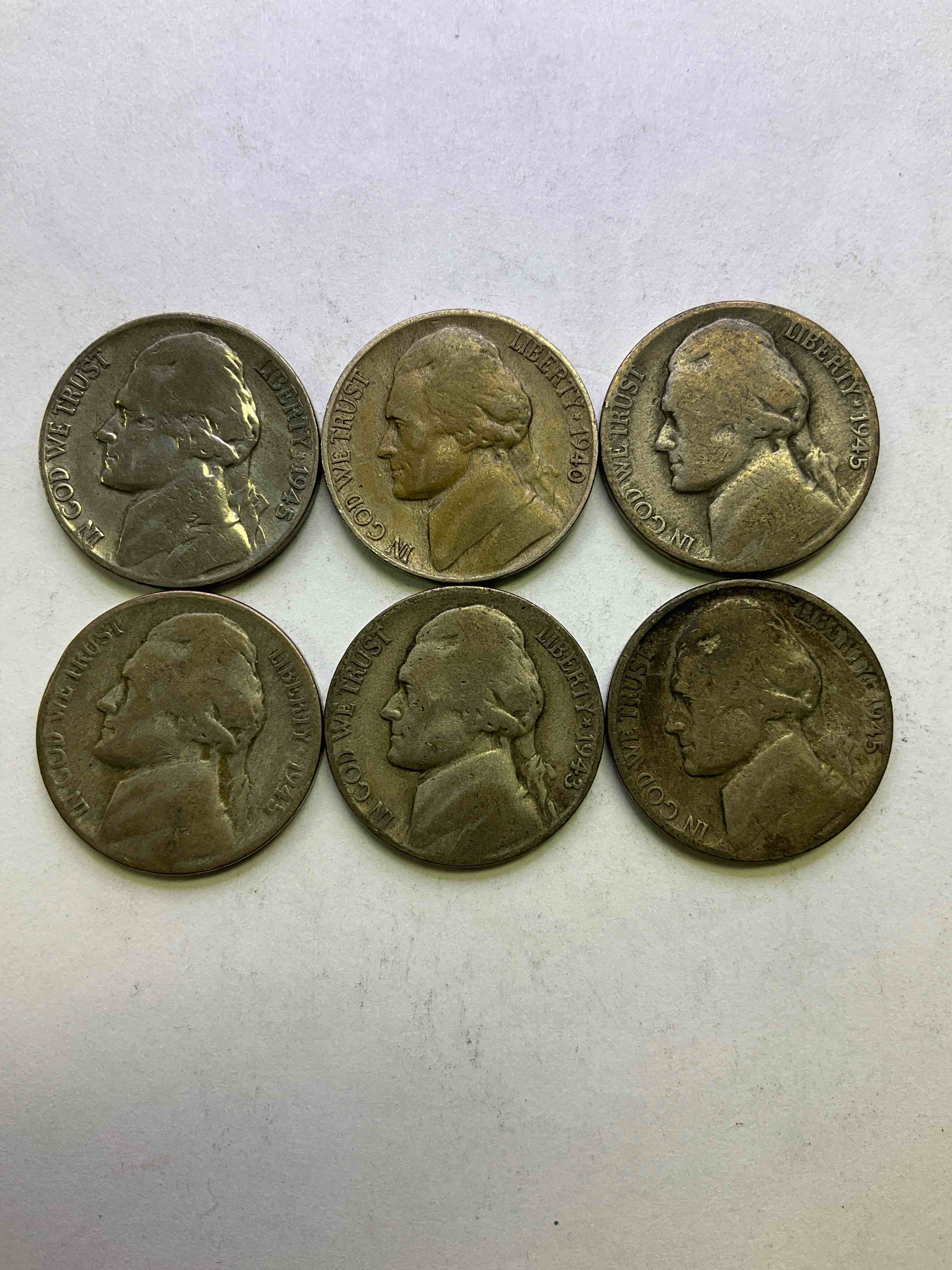World War II U.S. Silver! Did You Know That Nickels Were Actually Made Of Silver During World War II From 1942-45? This Is Because America Needed Nickel To Make Ammunition, So The U.S. Treasury Made Nickels Out Of Partial Silver Instead Of Nickel For These Three Years Only! Own Great Pieces Of Rare World War II Silver. All Silver Nickels From The Height Of The War! Each Nickel Was Minted At 35% Silver, 56% Copper & 9% Manganese. Own Rare Pieces Of Valuable World War II Precious Metal History! VERY Hard To Find!