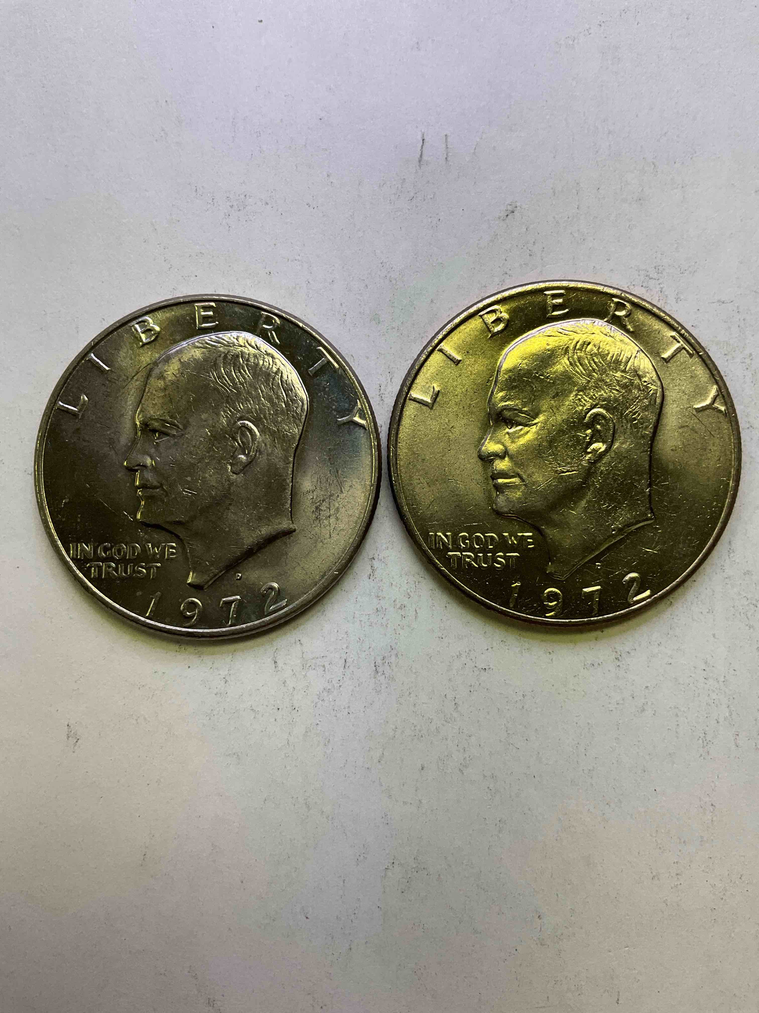 Eisenhower Dollar Coins! These Striking, Large U.S. Coins Were Minted From 1971-1978. Here Are Gorgeous Of Examples Of "Ike" Dollars In Varying Years. These Coins Have Become Immensely Popular With Collectors & Some Have Great Toning!