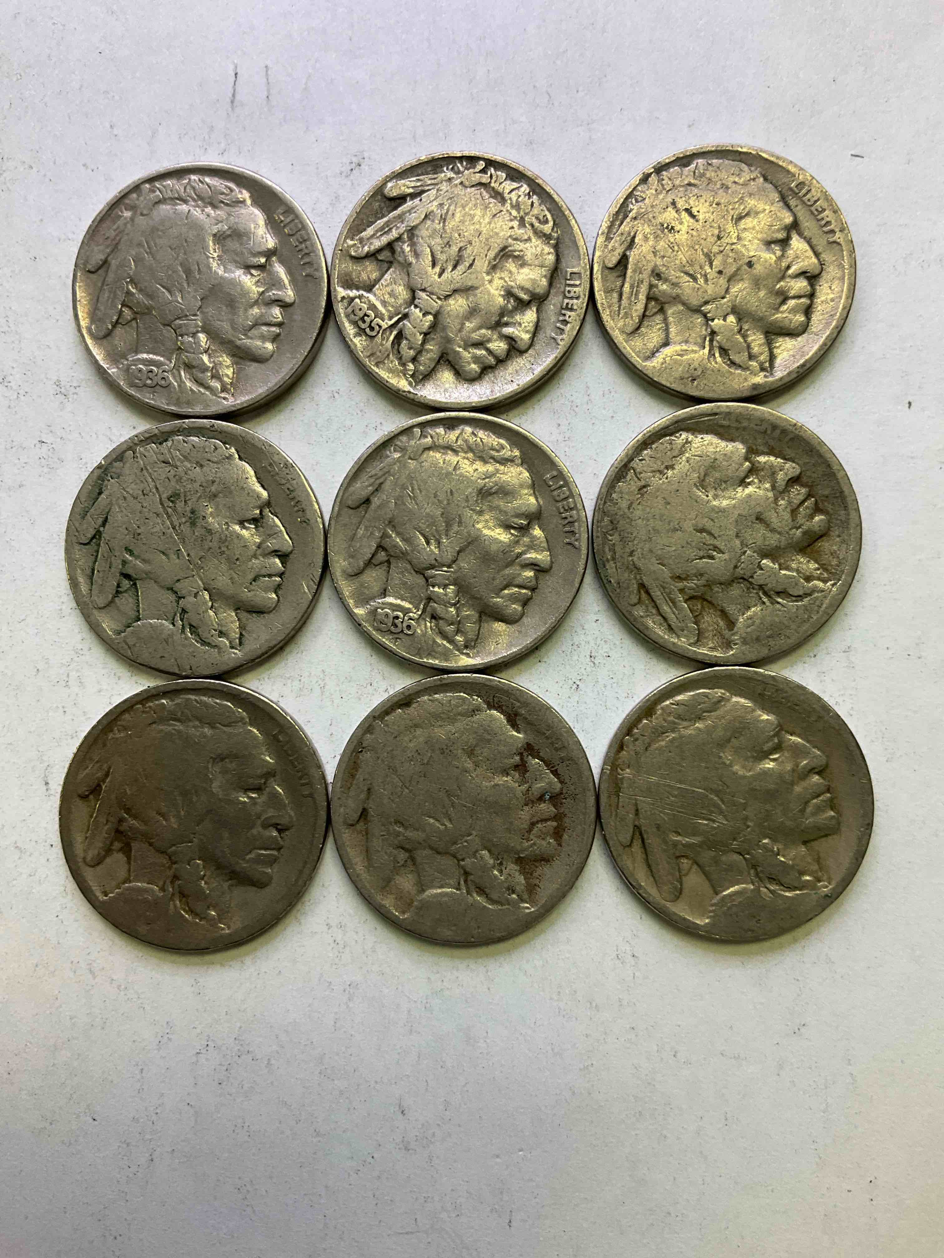 Historic Buffalo Nickels! Indian Head Buffalo Nickels Were Minted From 1913 To 1938 & Have Become A Favorite For Coin Collectors Around The World! Own Pieces Of American History With These Cools Indian Head Buffalo Nickels In Circulated Condition, Most With Visible Dates Which Is Very Rare For Buffalo Nickels!