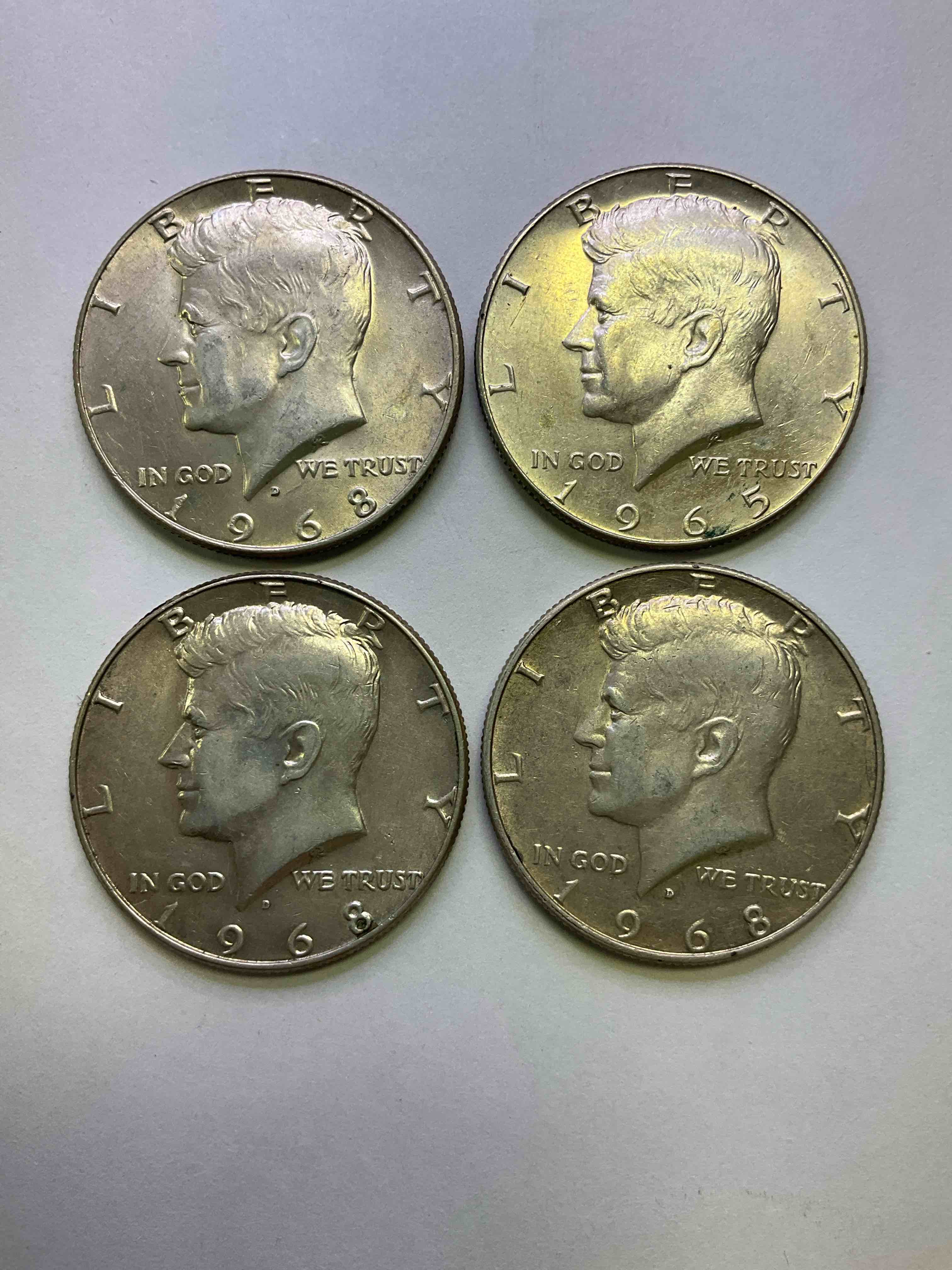 Silver Half Dollars! Did You Know From 1965-1970 The U.S. Minted Kennedy Half Dollars With 40% Silver? Check Out These Awesome Late 1960's Half Dollars With 40% Pure Fine Silver Content! After 1970 There Is Not Silver In U.S. Half Dollars! Grab These Awesome Pieces Of History & Invest In Precious Metals!