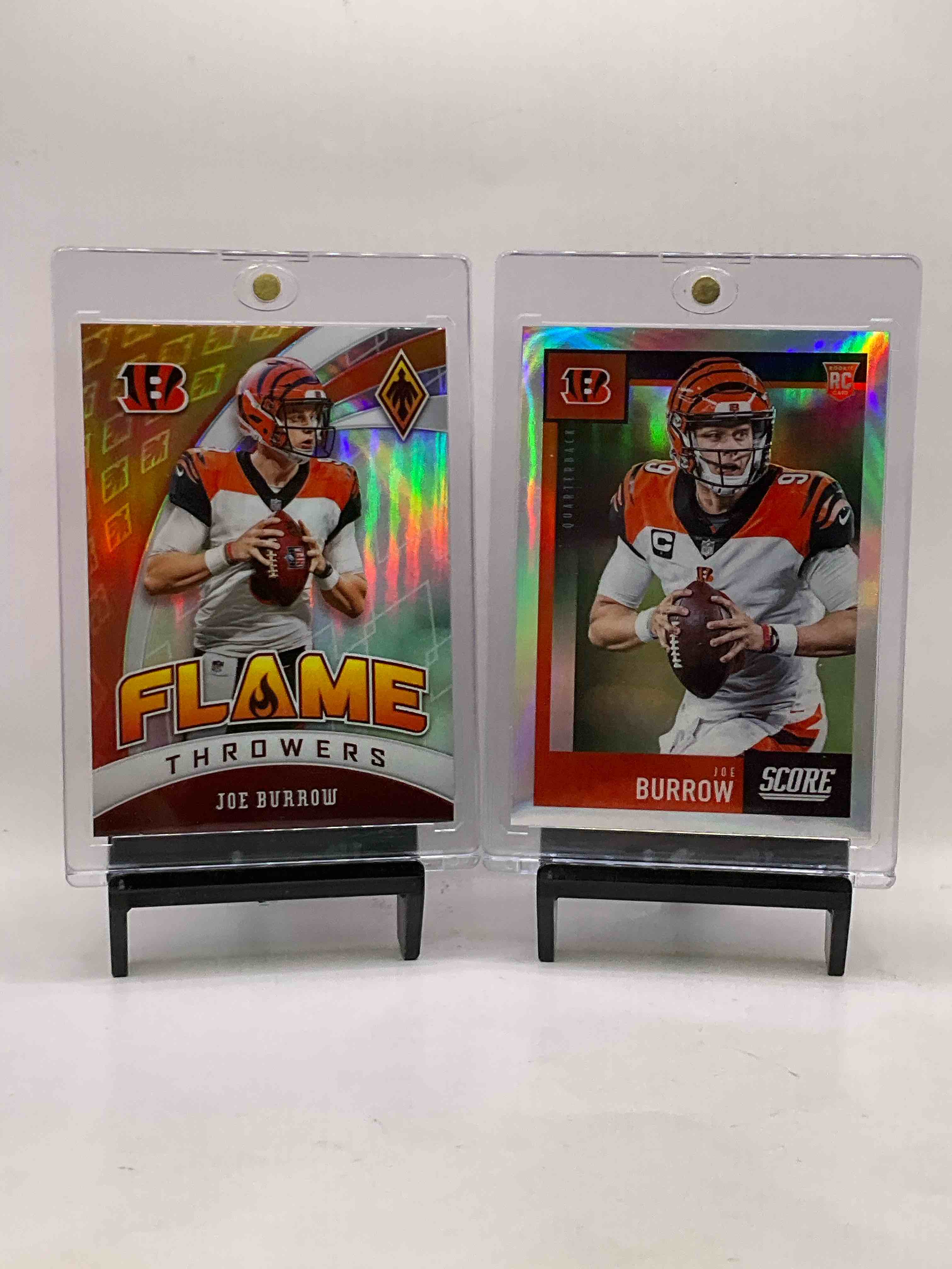 Bengals Palooza! Super Hard To Find Joe Burrow Phoenix Flame Throwers Rookie Card, Score Chrome Rookie Card, Ja’marr Chase Hot Rookies Rookie Card, Joe Burrow Upper Deck Rookie, Tee Higgins Rookie & More! Vintage & New 50 Card Bengals!