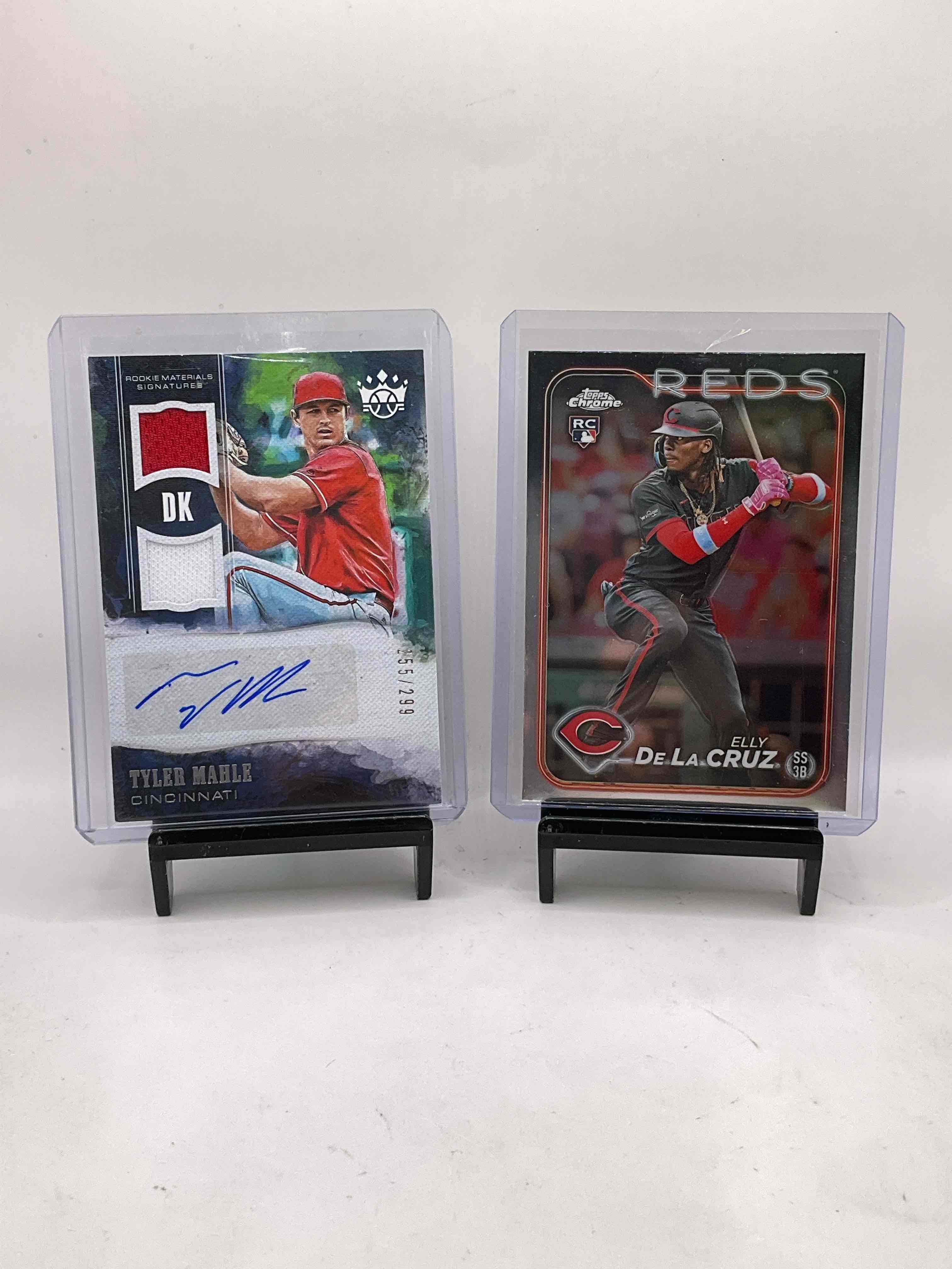 Reds Bonanza! Elly De La Cruz Topps Chrome Rookie Card, Tyler Mahle /299 Signed Player Used Memorabilia Rookie Card! Super Rare! Rookies & Stars Alike! Vintage & New! All You Could Think Of In This 50 Card Reds Lot! Cruz, Stephenson, Abbott, Mahle & More!