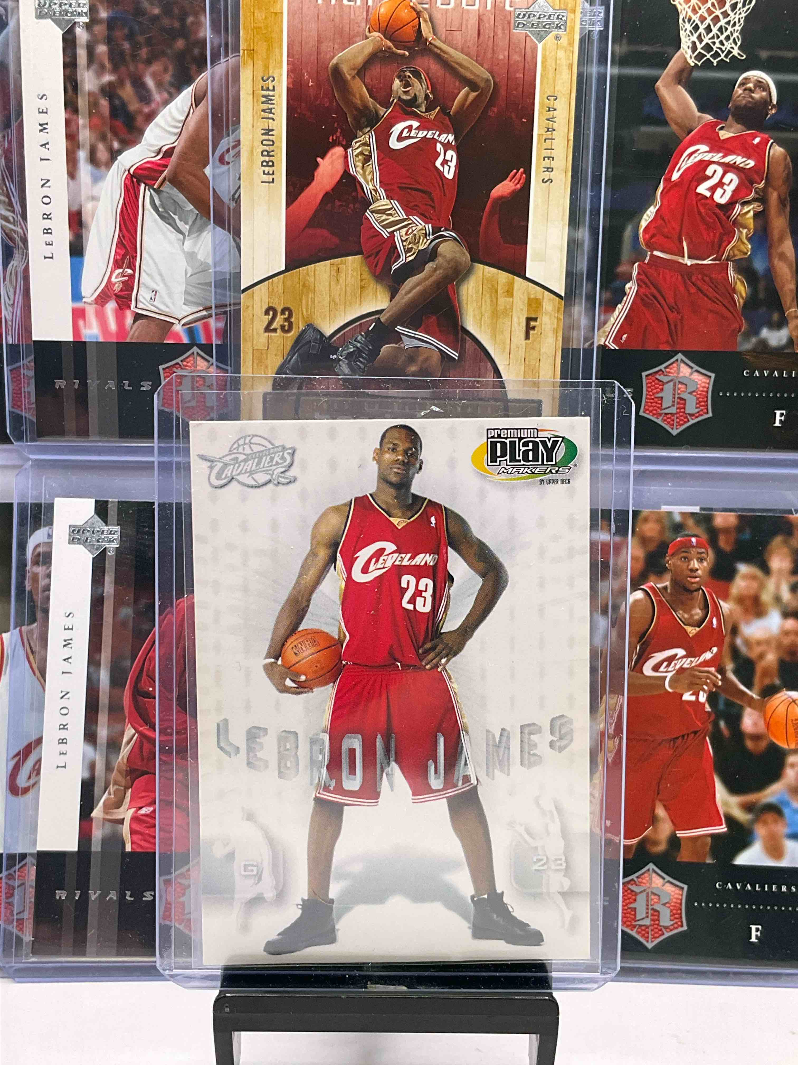The King Of Cleveland! LeBron James Rookie Card! Upper Deck 2003 LeBron James Rookie Card, Upper Deck HardCourt 2005 Card & 9 Card RIVALS Matching Set, From 2004! Insane Cavs Legend!