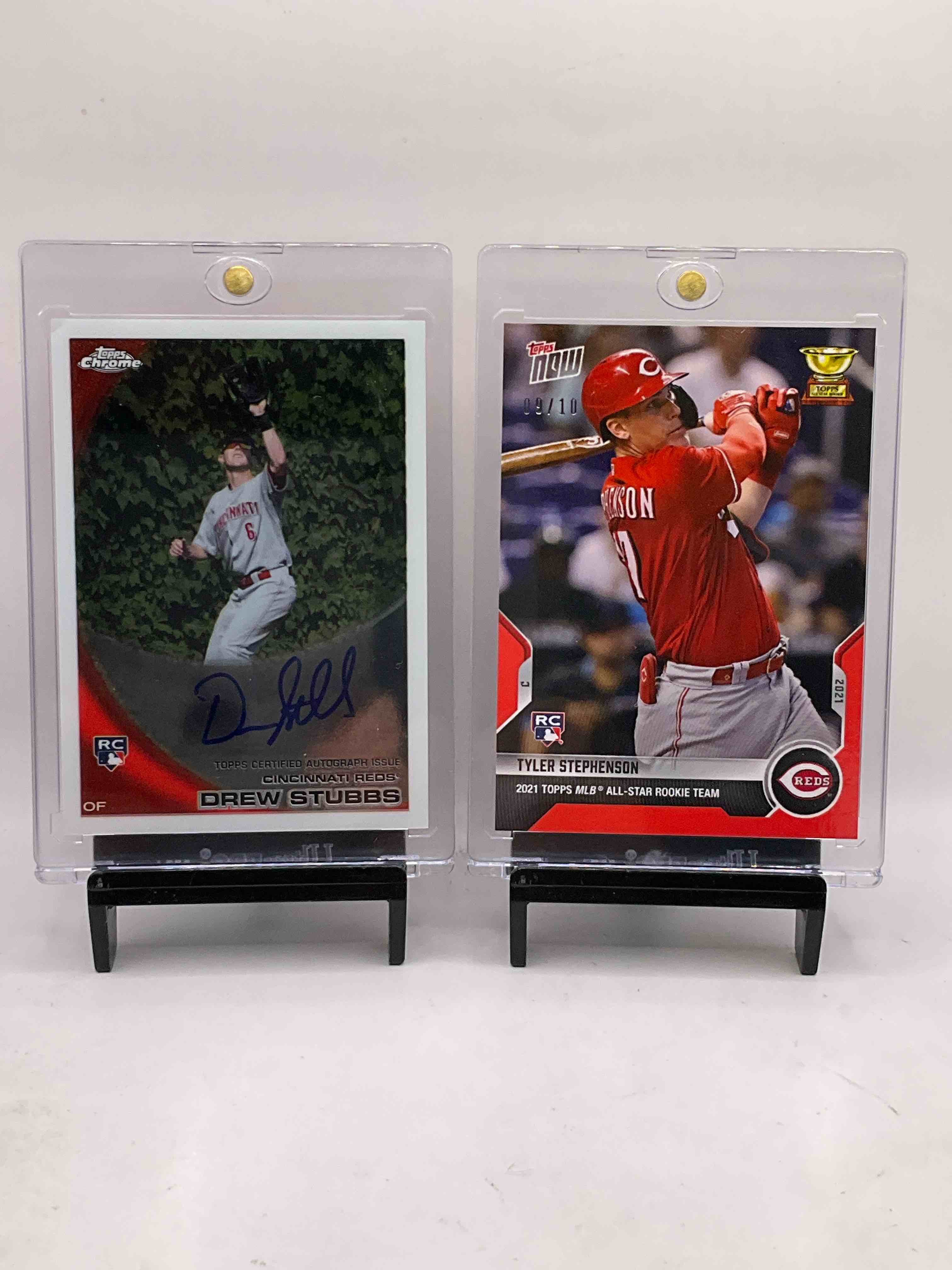 Reds Craziness! Tyler Stephenson Topps Now 9/10 Ever Made Rookie Card! Signed Topps Chrome Drew Stubbs Rookie Card, Nick Senzel Bowman Chrome National Sports Cards Collection Card, Elly De La Cruz Rookie Topps Chrome, Greene, India, Lowder, Rookies Like Crazy! Even Some Vintage Reds! 