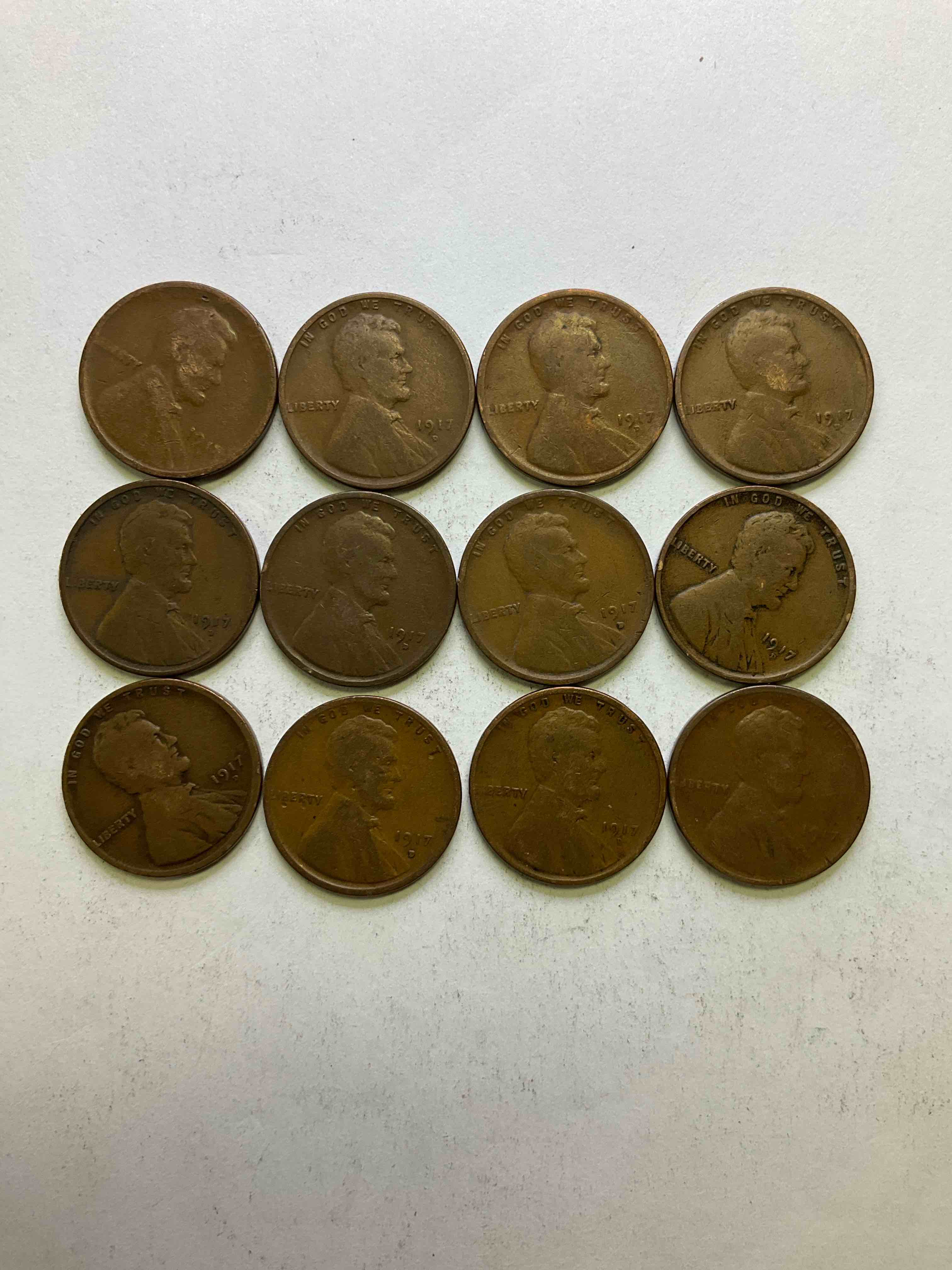 1917 World War I History! Rare 1917 Wheat Pennies In Great Circulated Condition With Visible Dates, Nearly Impossible To Collect & Serious Collector Items! 1917 Is The Year America Entered World War I. Own An Incredible Piece Of History With These 1917 Pennies. Think Of The History These Pennies Have Seen!