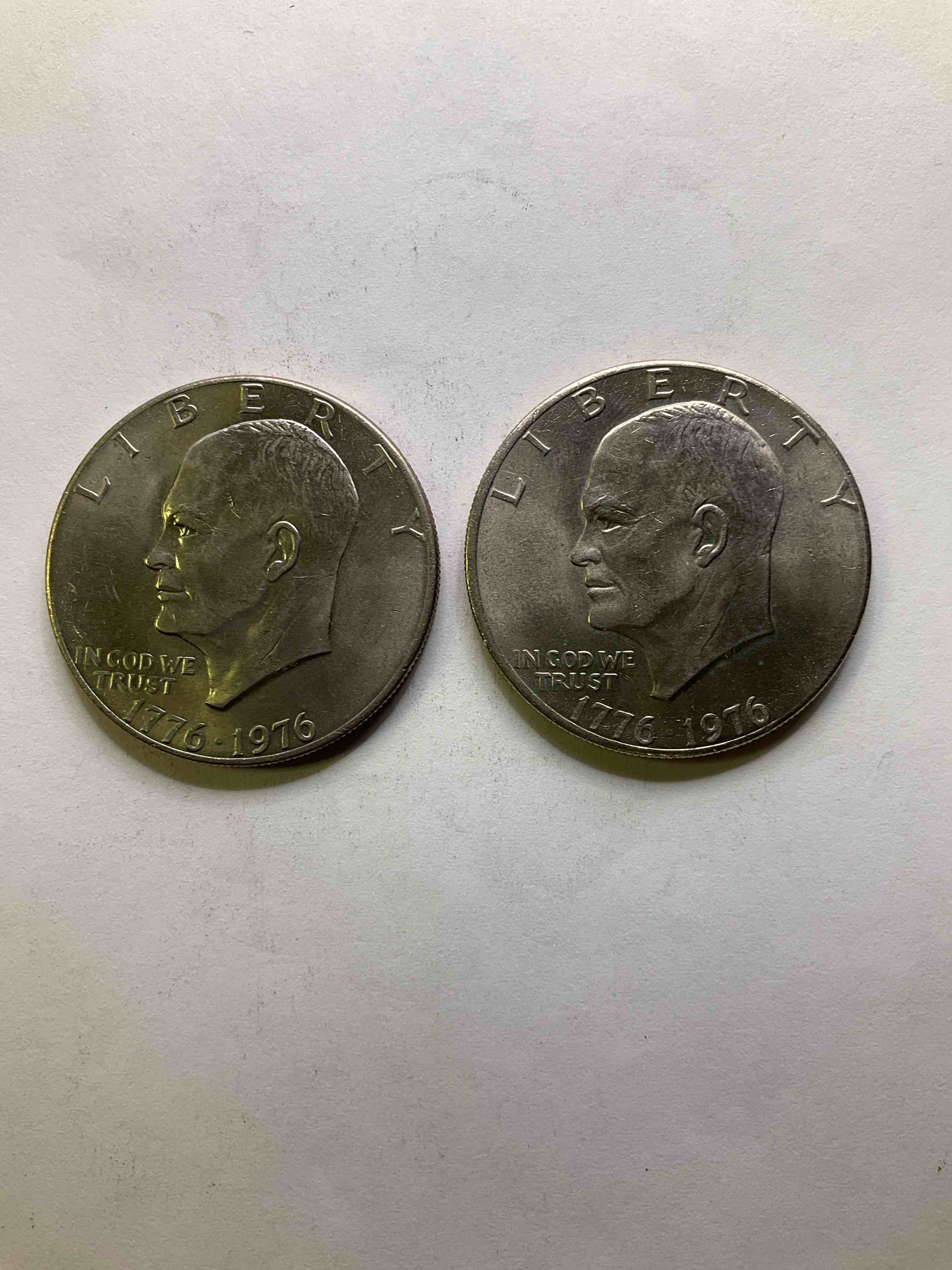 Eisenhower Dollar Coins! These Striking, Large U.S. Coins Were Minted From 1971-1978. Here Are Gorgeous Of Examples Of "Ike" Dollars In The Highly Collectable Year Of America's 200 Year Anniversary, 1976. These Coins Have Become Immensely Popular With Collectors & Some Have Great Toning!