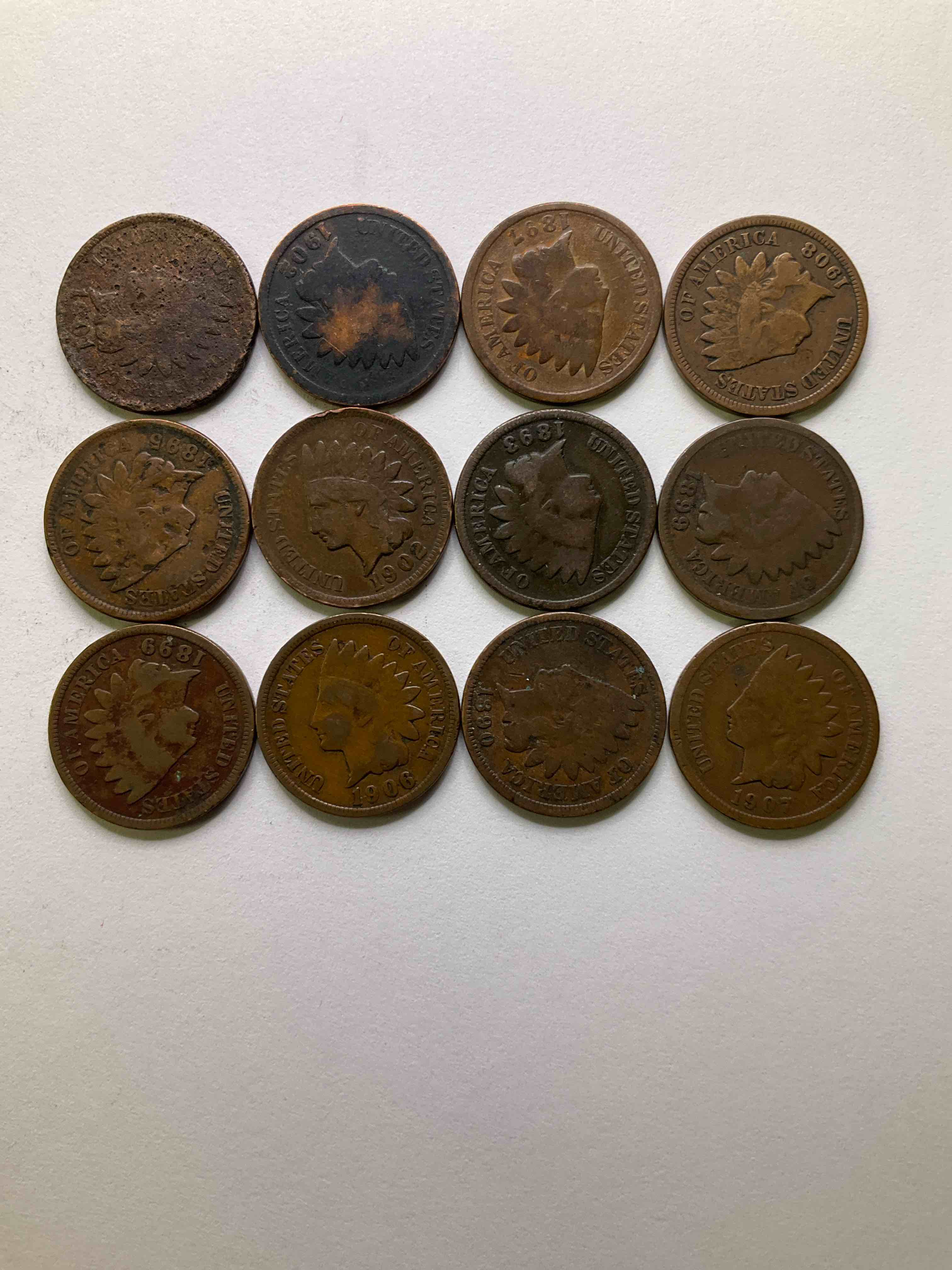 Indian Head Pennies! These Gorgeous U.S. Pennies Were Minted From 1859-1909 & Have Become Serious Collector Items! The "Indian Head" Design Is Actually A Representation Of Lady Liberty Wearing An Indian Headdress. Here Are Beautiful, Well-Kept Examples Representing Many Different Mint Years! Great For Collecting, Investing & Learning History, & Rare With Visible Dates!