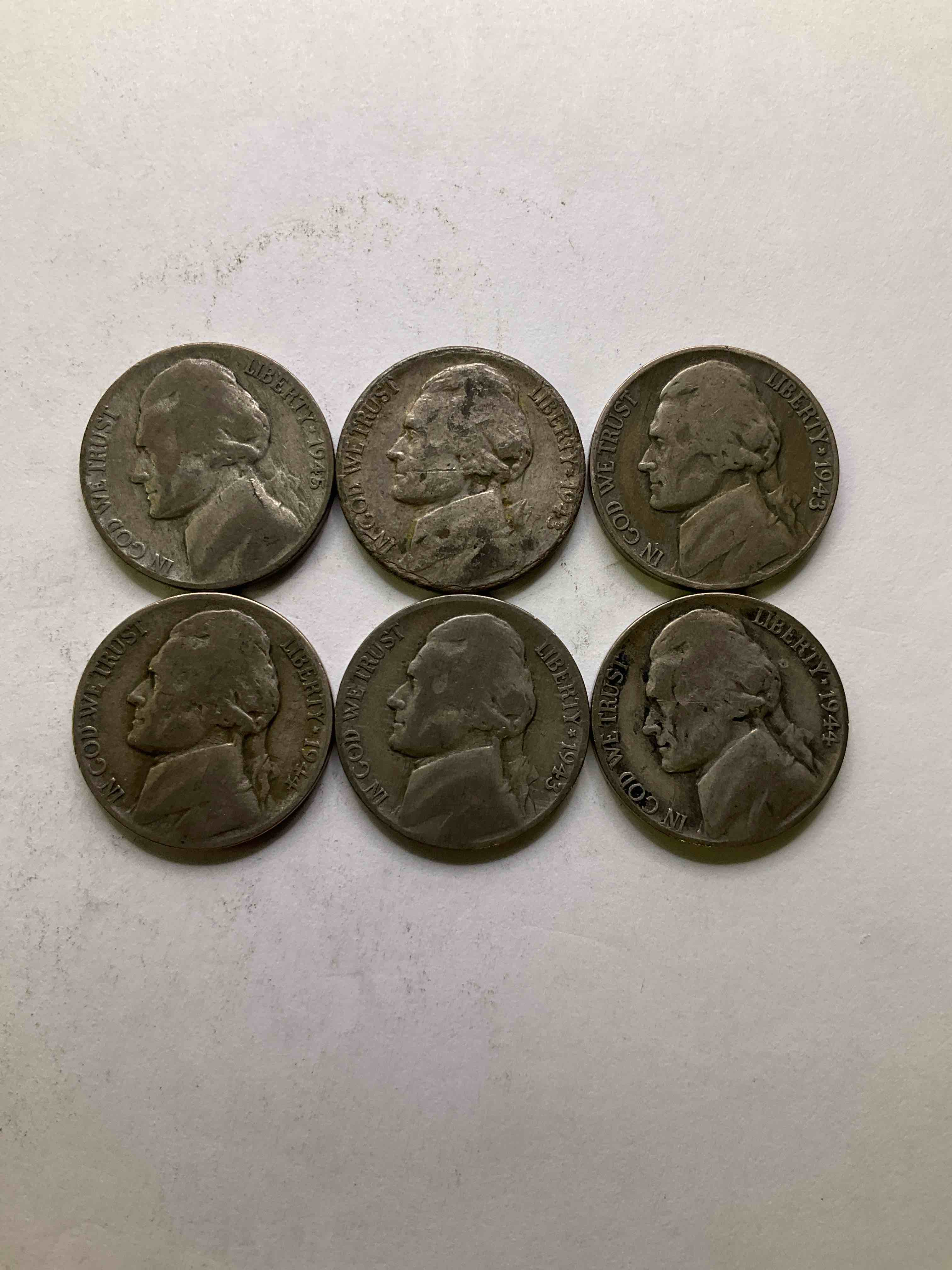 World War II U.S. Silver! Did You Know That Nickels Were Actually Made Of Silver During World War Il From 1942-45? This Is Because America Needed Nickel To Make Ammunition, So The U.S. Treasury Made Nickels Out Of Partial Silver Instead Of Nickel For These Three Years Only! Own Great Pieces Of Rare World War Il Silver. All Silver Nickels From The Height Of The War! Each Nickel Was Minted At 35% Silver, 56% Copper & 9% Manganese. Own Rare Pieces Of Valuable World War II Precious Metal History! VERY Hard To Find!