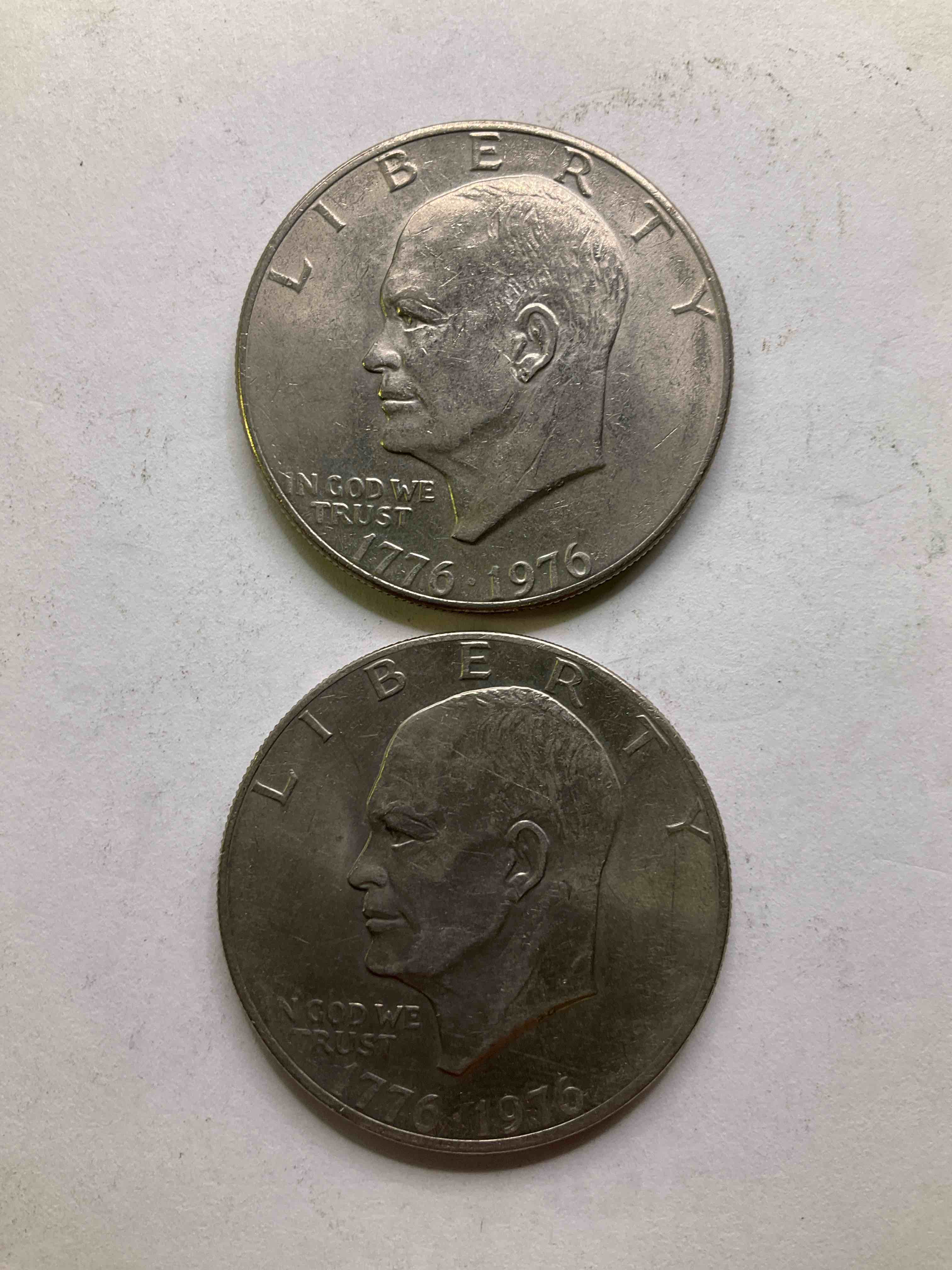 Eisenhower Dollar Coins! These Striking, Large U.S. Coins Were Minted From 1971-1978. Here Are Gorgeous Of Examples Of "Ike" Dollars In The Highly Collectable Year Of America's 200 Year Anniversary, 1976. These Coins Have Become Immensely Popular With Collectors & Some Have Great Toning!