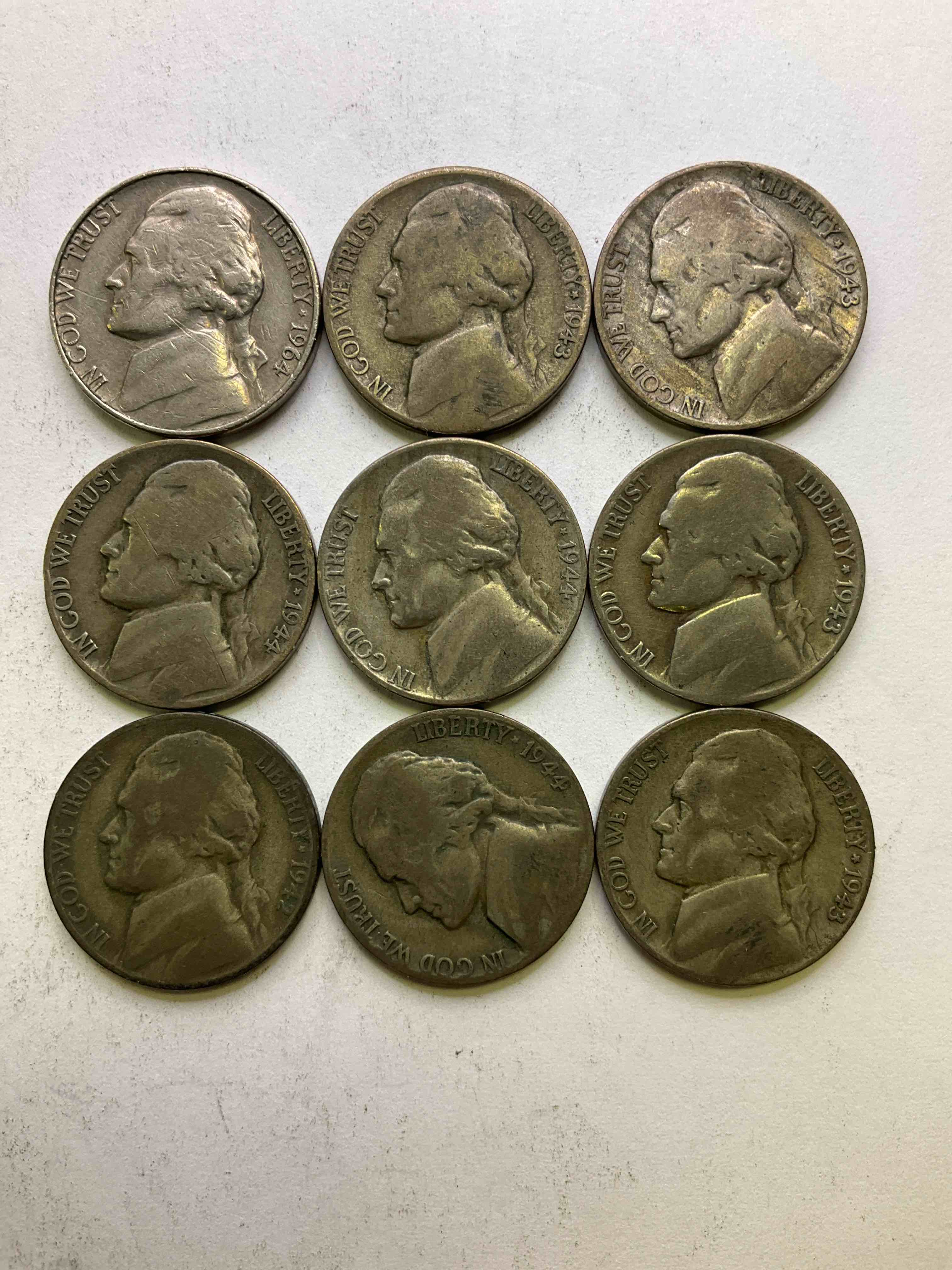 World War II U.S. Silver! Did You Know That Nickels Were Actually Made Of Silver During World War II From 1942-45? This Is Because America Needed Nickel To Make Ammunition, So The U.S. Treasury Made Nickels Out Of Partial Silver Instead Of Nickel For These Three Years Only! Own Great Pieces Of Rare World War I| Silver. All Silver Nickels From The Height Of The War! Each Nickel Was Minted At 35% Silver, 56% Copper & 9% Manganese. Own Rare Pieces Of Valuable World War II Precious Metal History! VERY Hard To Find!