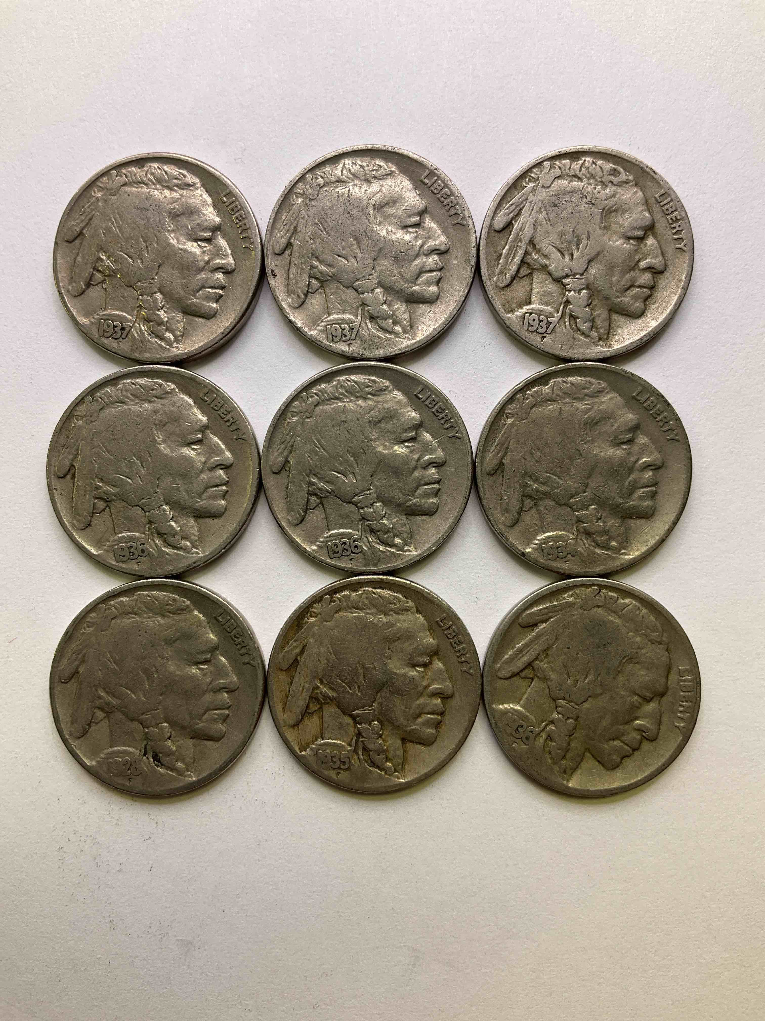 Historic Buffalo Nickels! Indian Head Buffalo Nickels Were Minted From 1913 To 1938 & Have Become A Favorite For Coin Collectors Around The World! Own Pieces Of American History With These Cools Indian Head Buffalo Nickels In Circulated Condition, Most With Visible Dates Which Is Very Rare For Buffalo Nickels!