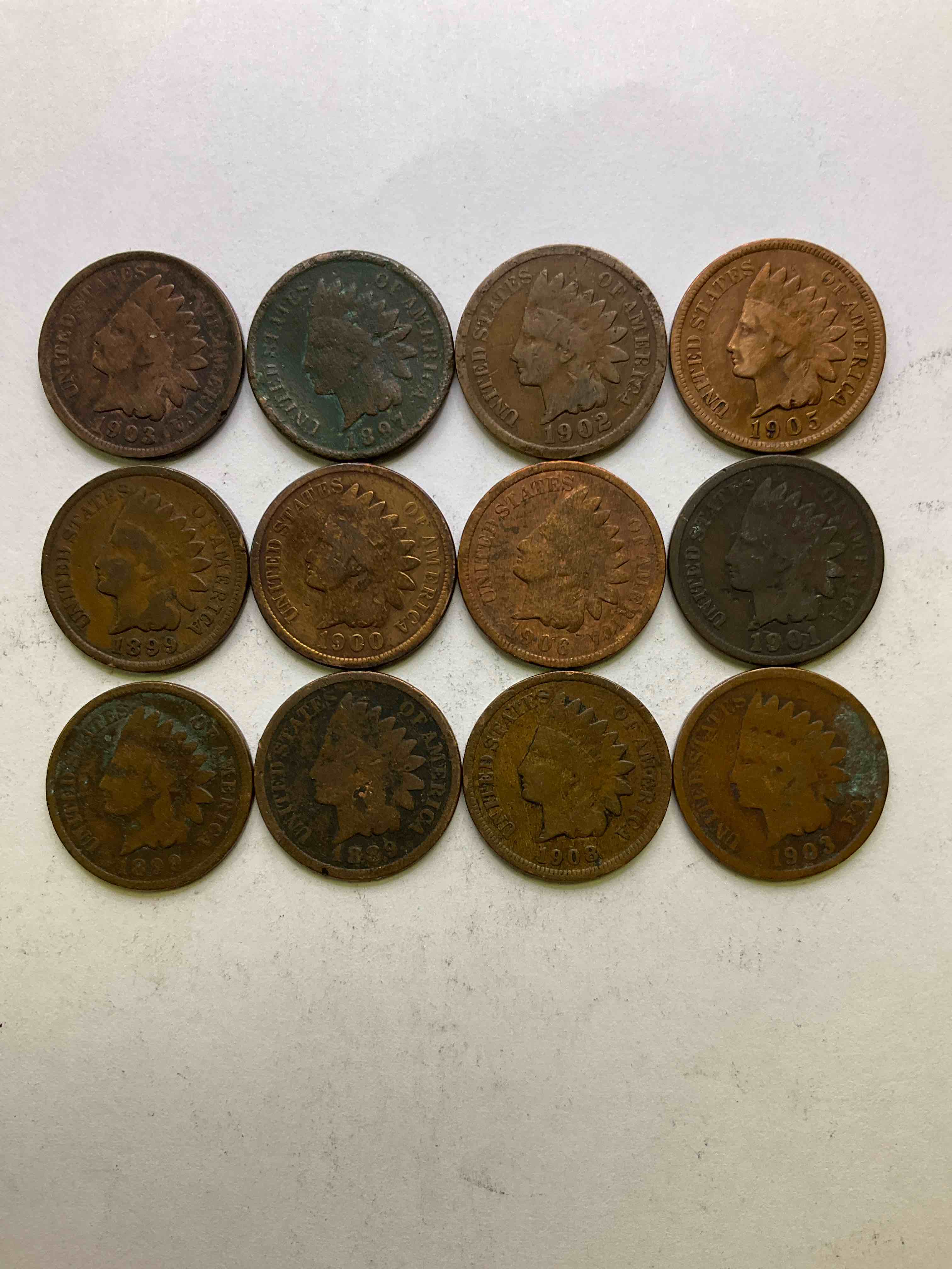 Indian Head Pennies! These Gorgeous U.S. Pennies Were Minted From 1859-1909 & Have Become Serious Collector Items! The "Indian Head" Design Is Actually A Representation Of Lady Liberty Wearing An Indian Headdress. Here Are Beautiful, Well-Kept Examples Representing Many Different Mint Years! Great For Collecting, Investing & Learning History, & Rare With Visible Dates!
