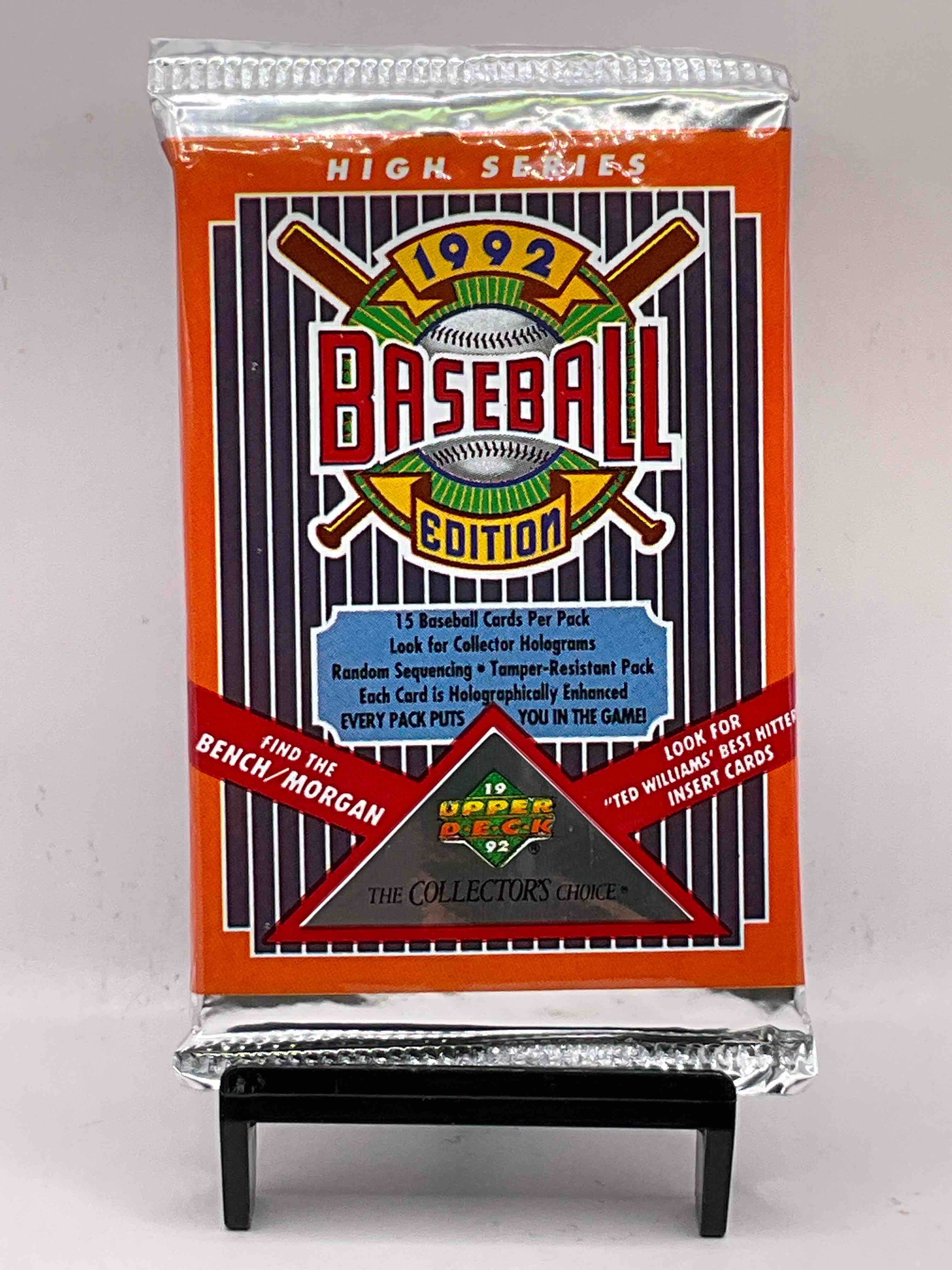 1992 Upper Deck Baseball Sealed Sports & Collectible Card Pack, Direct From Original Sealed Retail Case! Search For Ultra Rare & Valuable Ted Williams & Johnny Bench Signed Insert Cards As Well As Deion Sanders, Ken Griffey Jr., Nolan Ryan & So Much More!