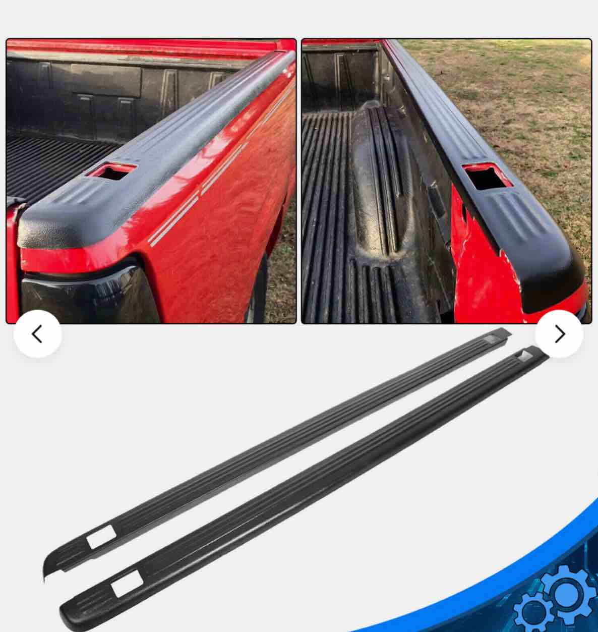 Black 6'6" Bed Rail Caps Cover W/Hole For 99-2006 Chevy Silverado Sierra 7201151