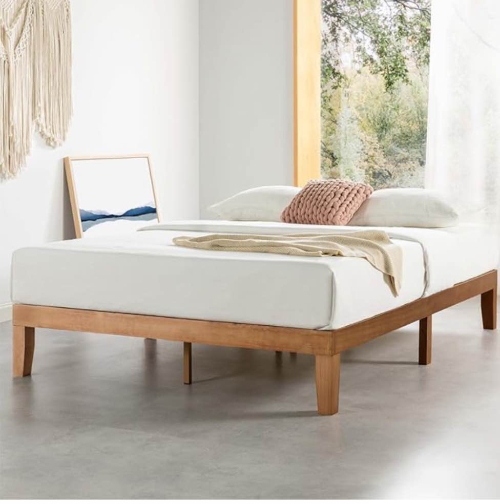Mellow Naturalista Classic 12-Inch Solid Wood Platform Bed | Wooden Slats
